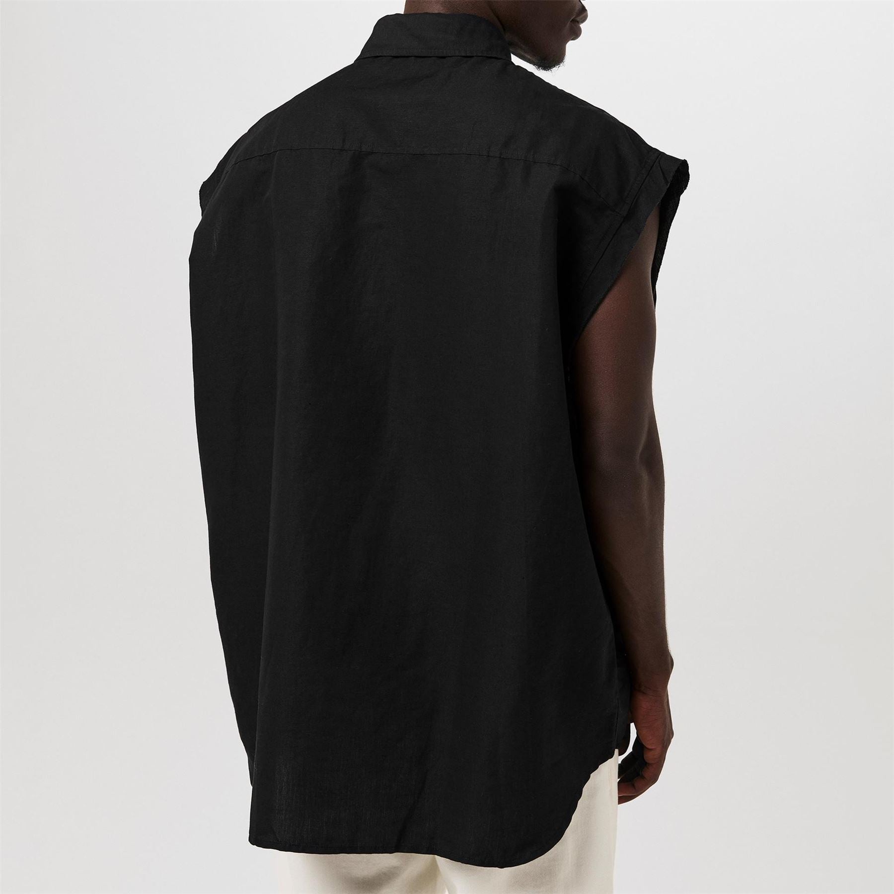 Diesel Relaxed Fit Sleeveless Collared Shirt