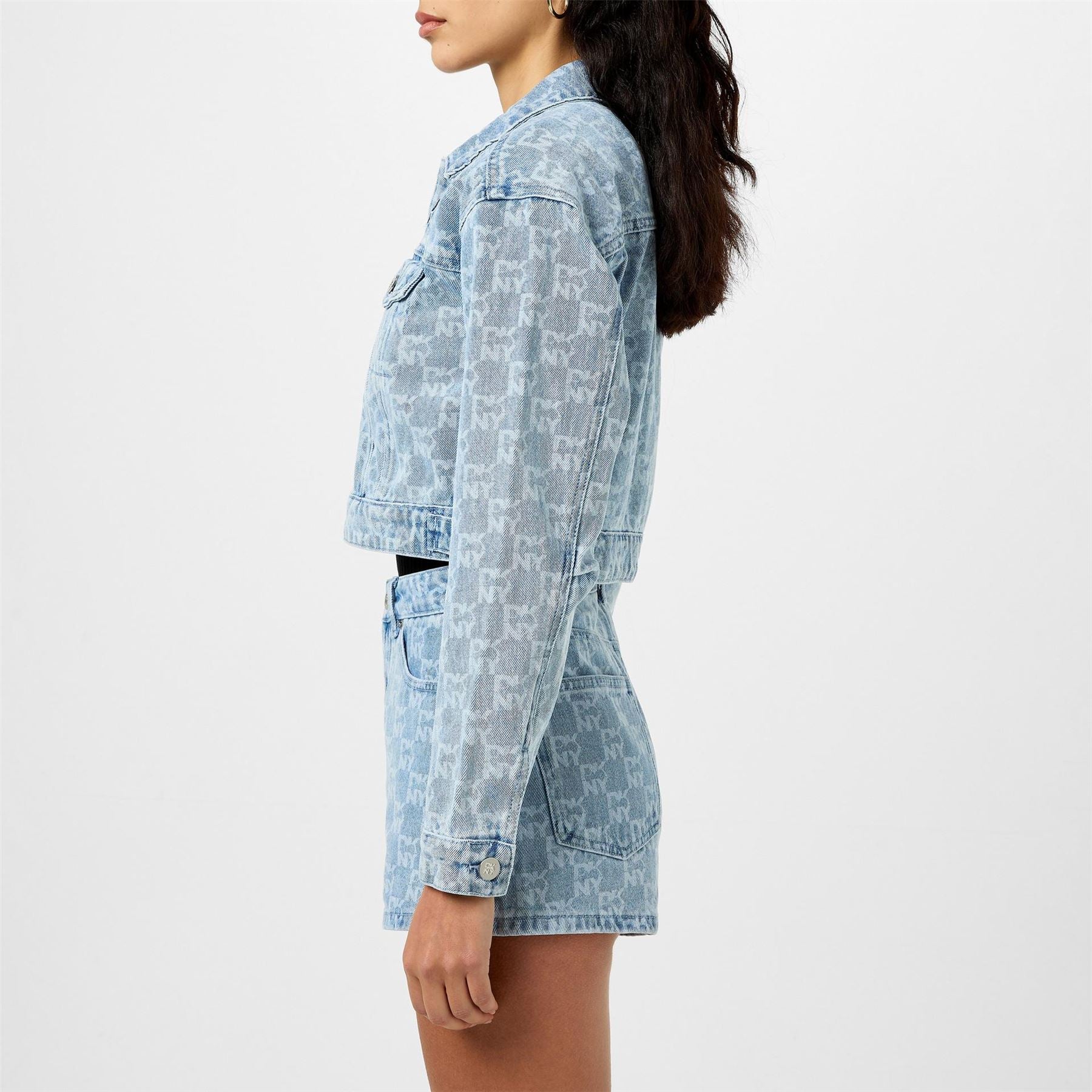 DKNY Denim Relaxed Fit Long Sleeve Jacket