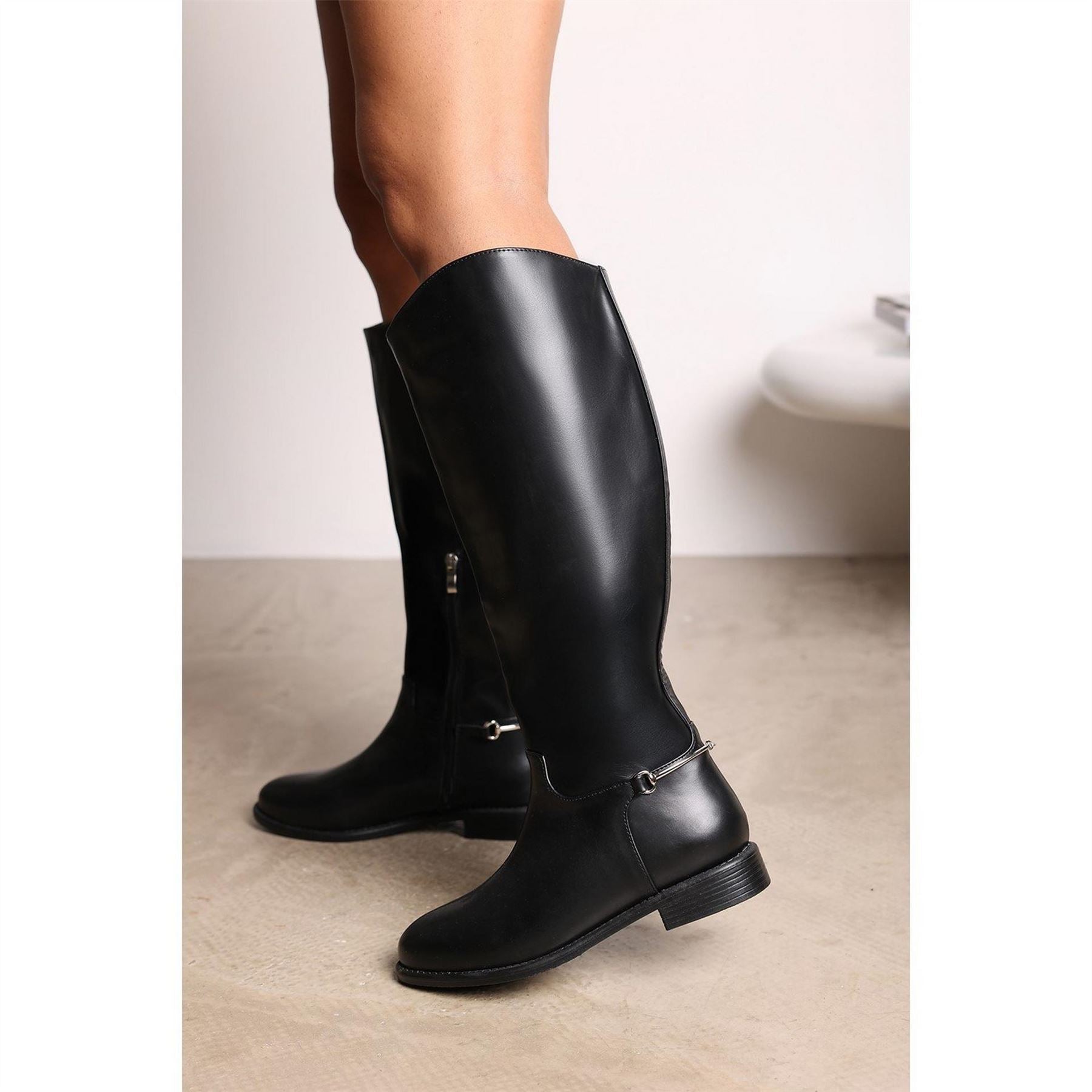 Wheres That From Flat Knee High Boots with Zipper