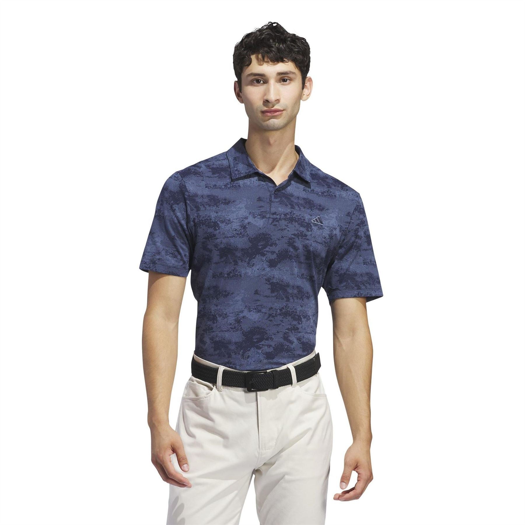 adidas Mens Go To Printed Mesh Golf Polo Shirt