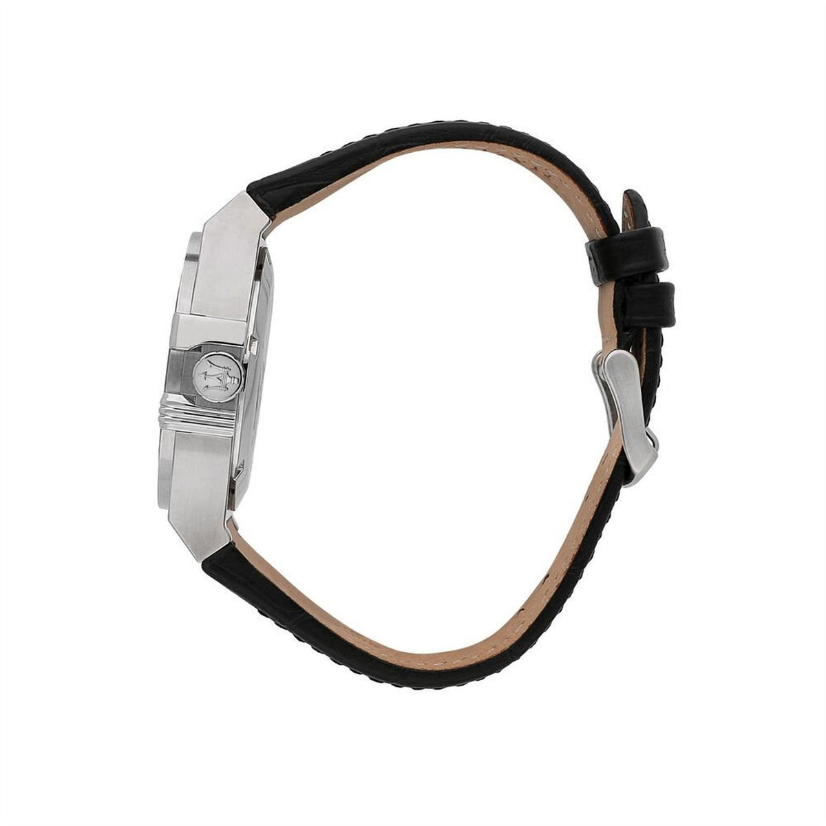 Maserati Skeleton Analogue Leather Strap Watch