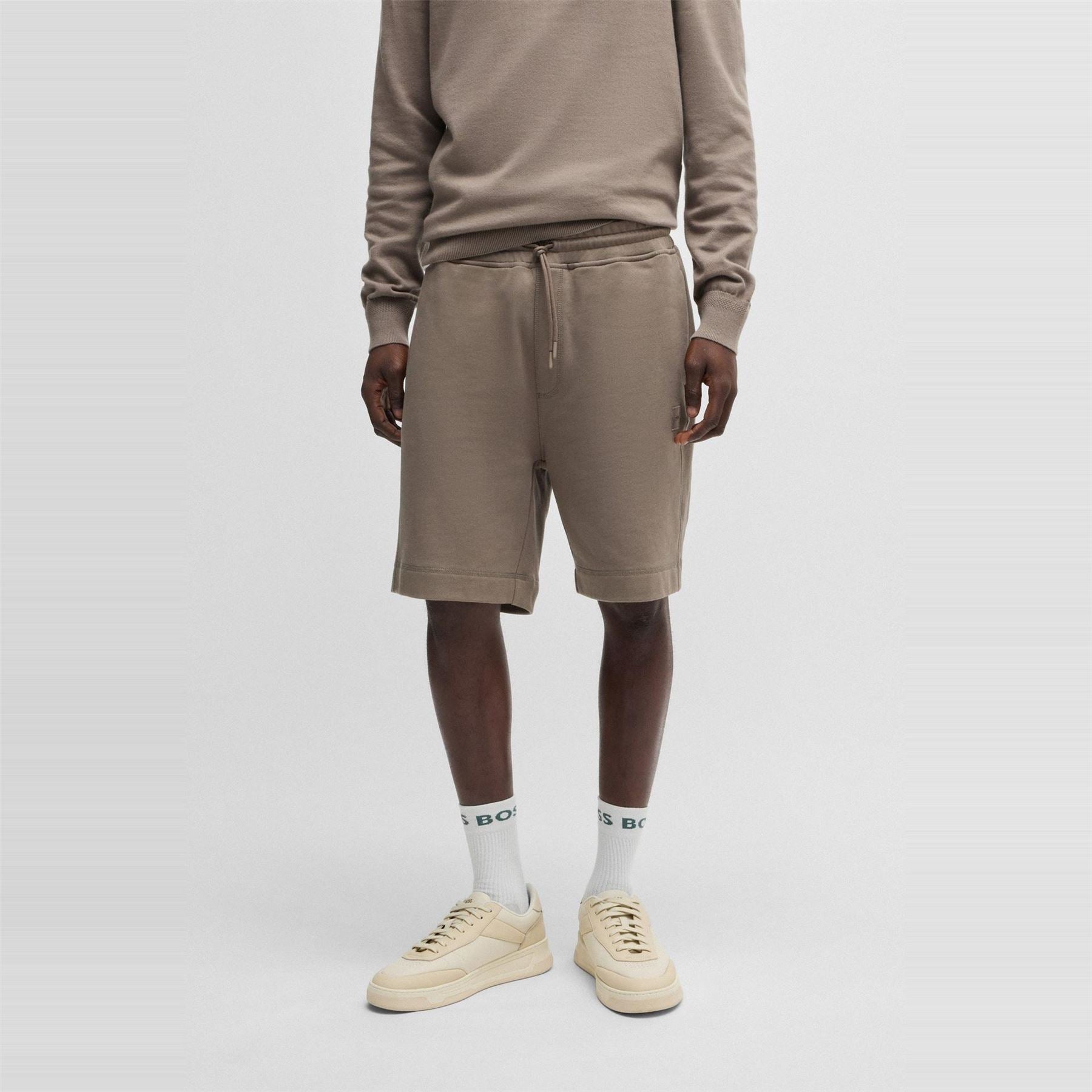 Boss Orange Mid Length Elasticated Drawstring Fleece Shorts