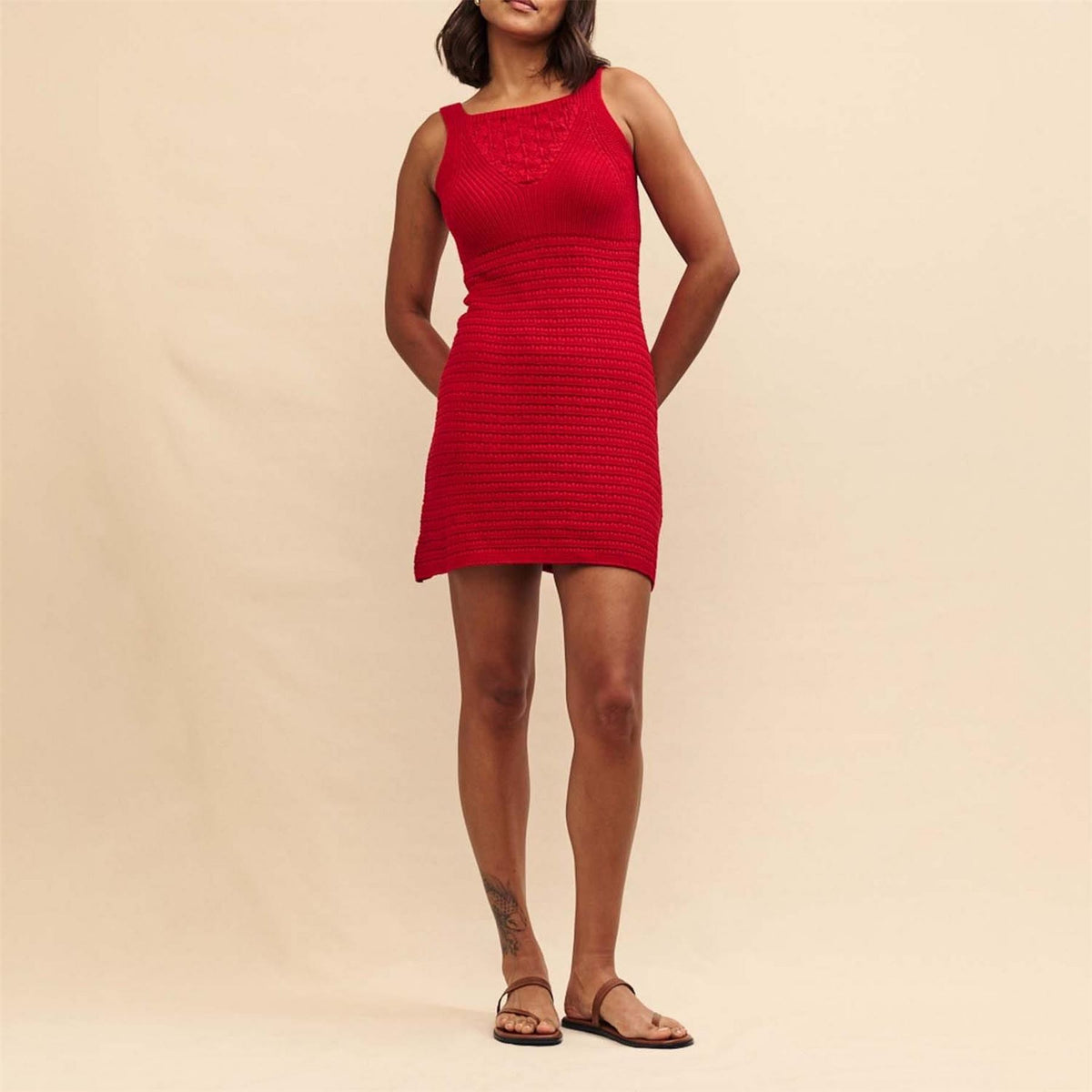 Nobodys Child Mock Crochet Mini Dress