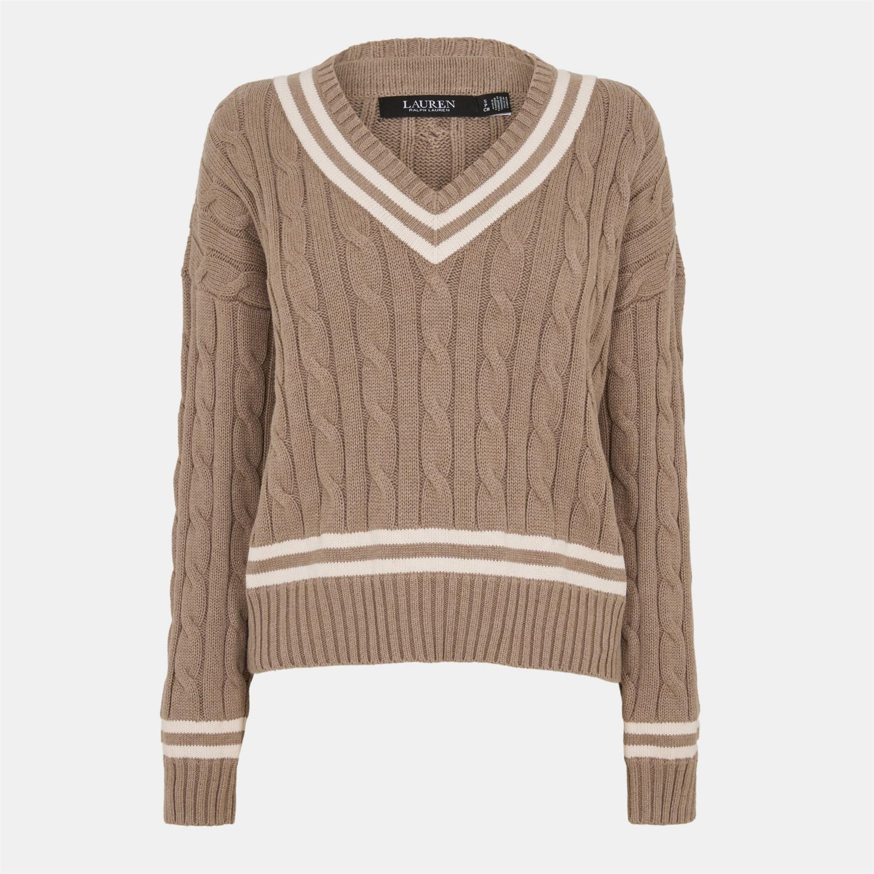 Lauren by Ralph Lauren V-Neck Long Sleeve Regular Fit Sweater