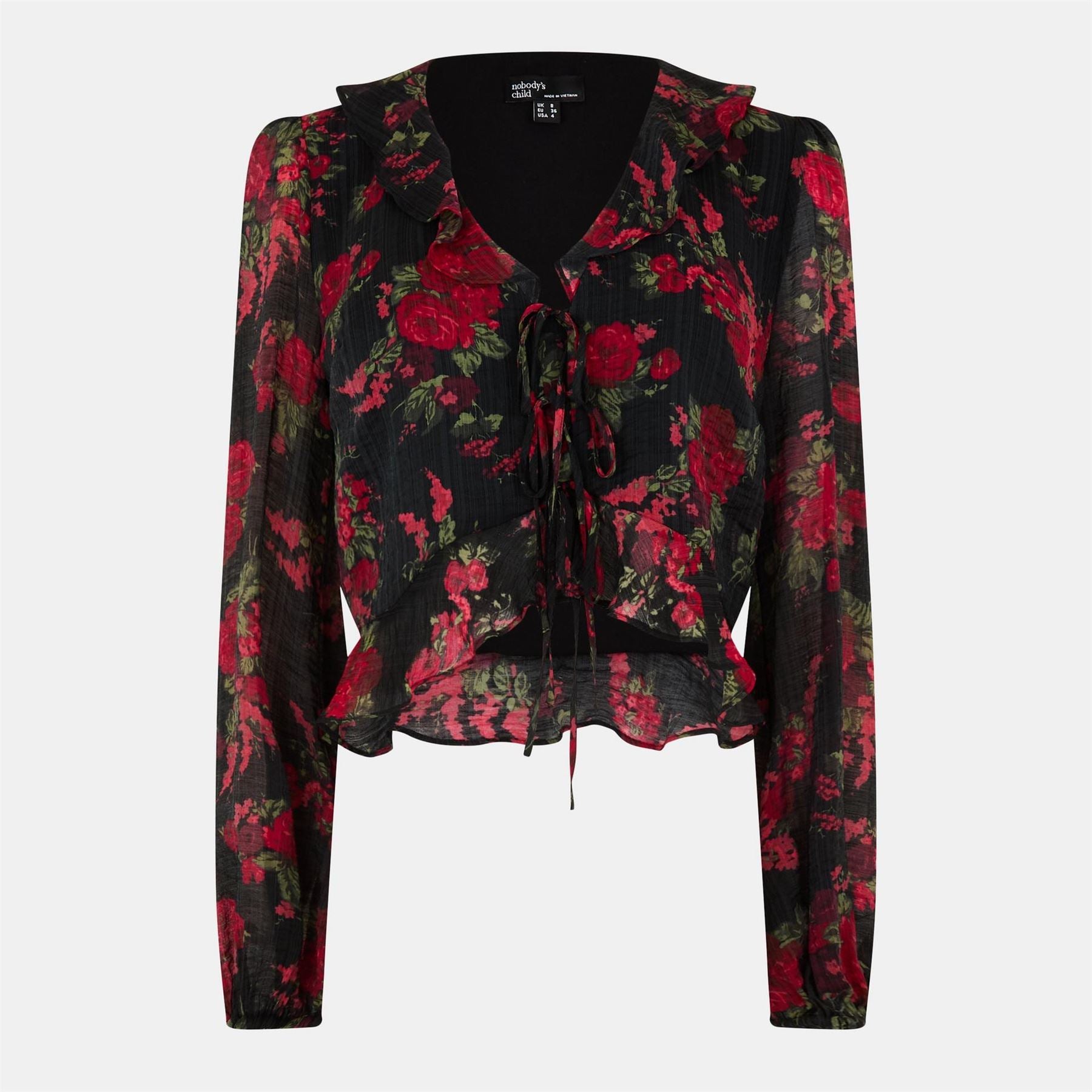 Nobodys Child Plunging Neck Relaxed Fit Blouse