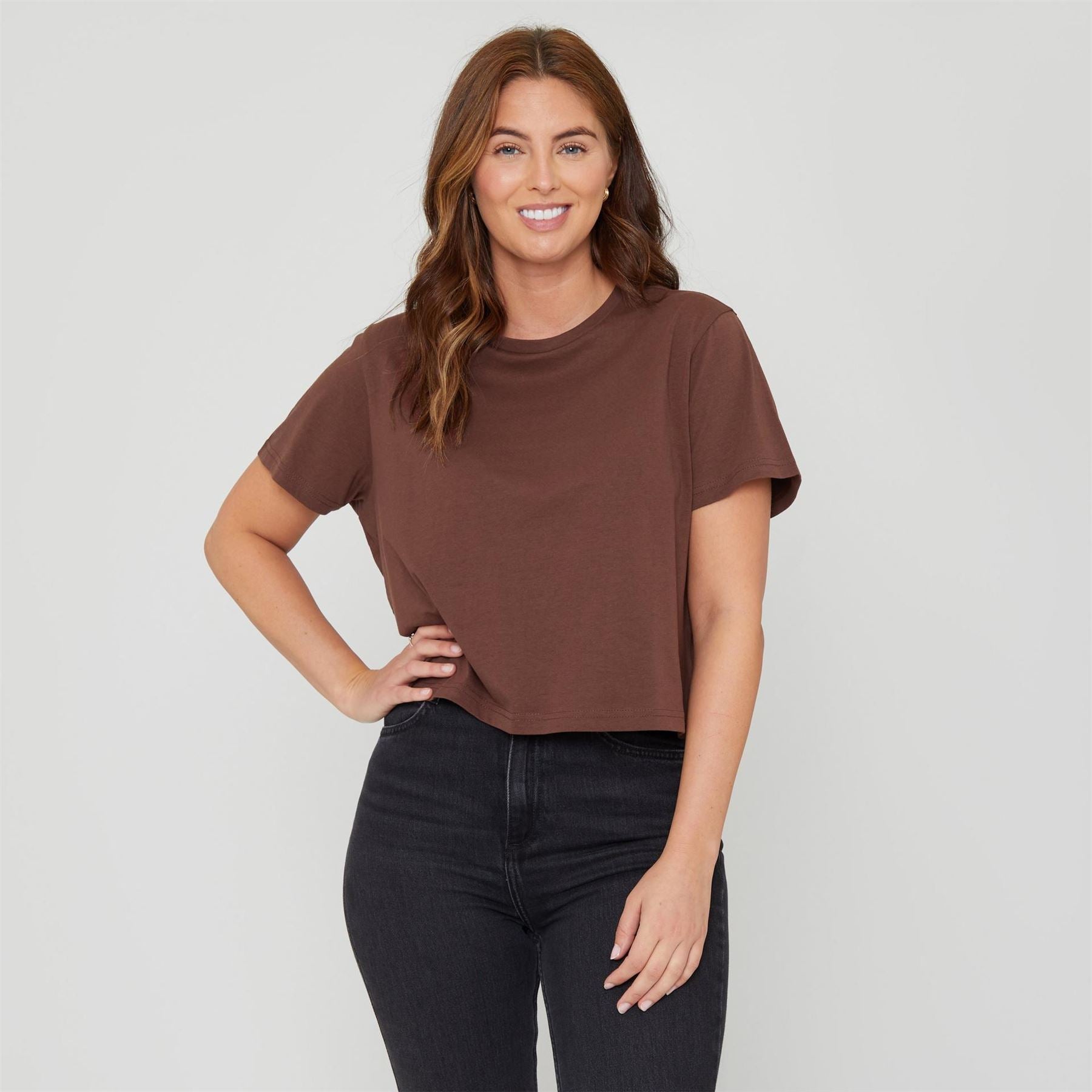 Be You Boxy Fit Cropped Crew Neck T-Shirt