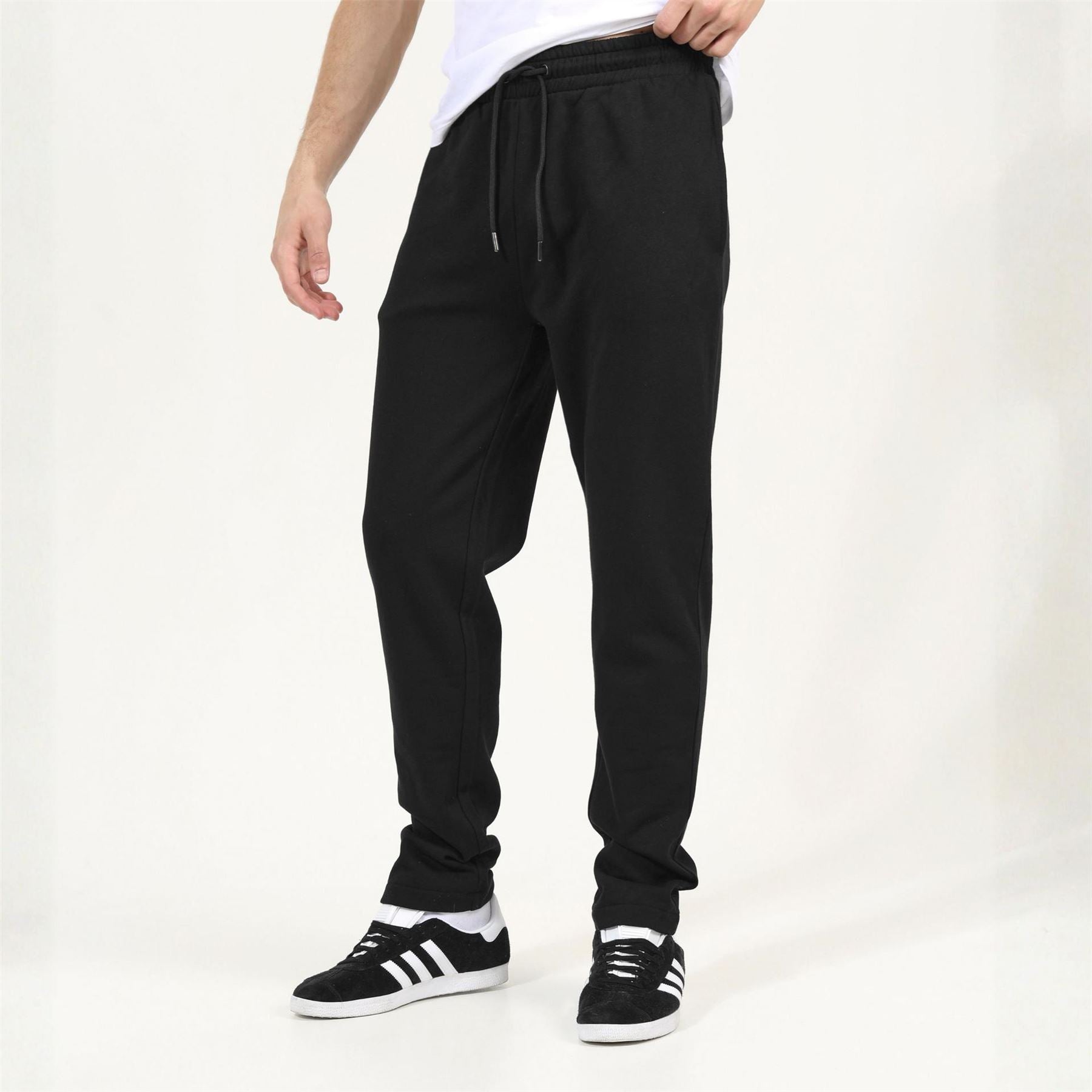 Brave Soul Straight Leg Open Hem Fleece Jogging Bottoms