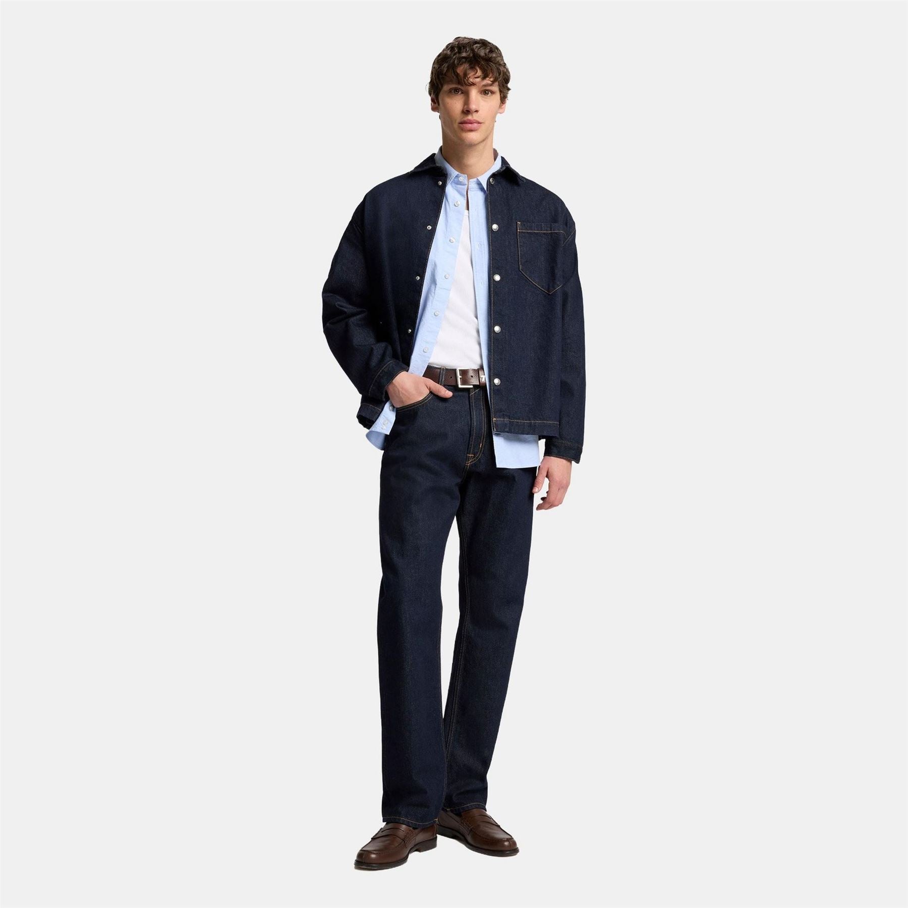 7 For All Mankind Solid Patterned Snap Button Chest Pocket Overshirt
