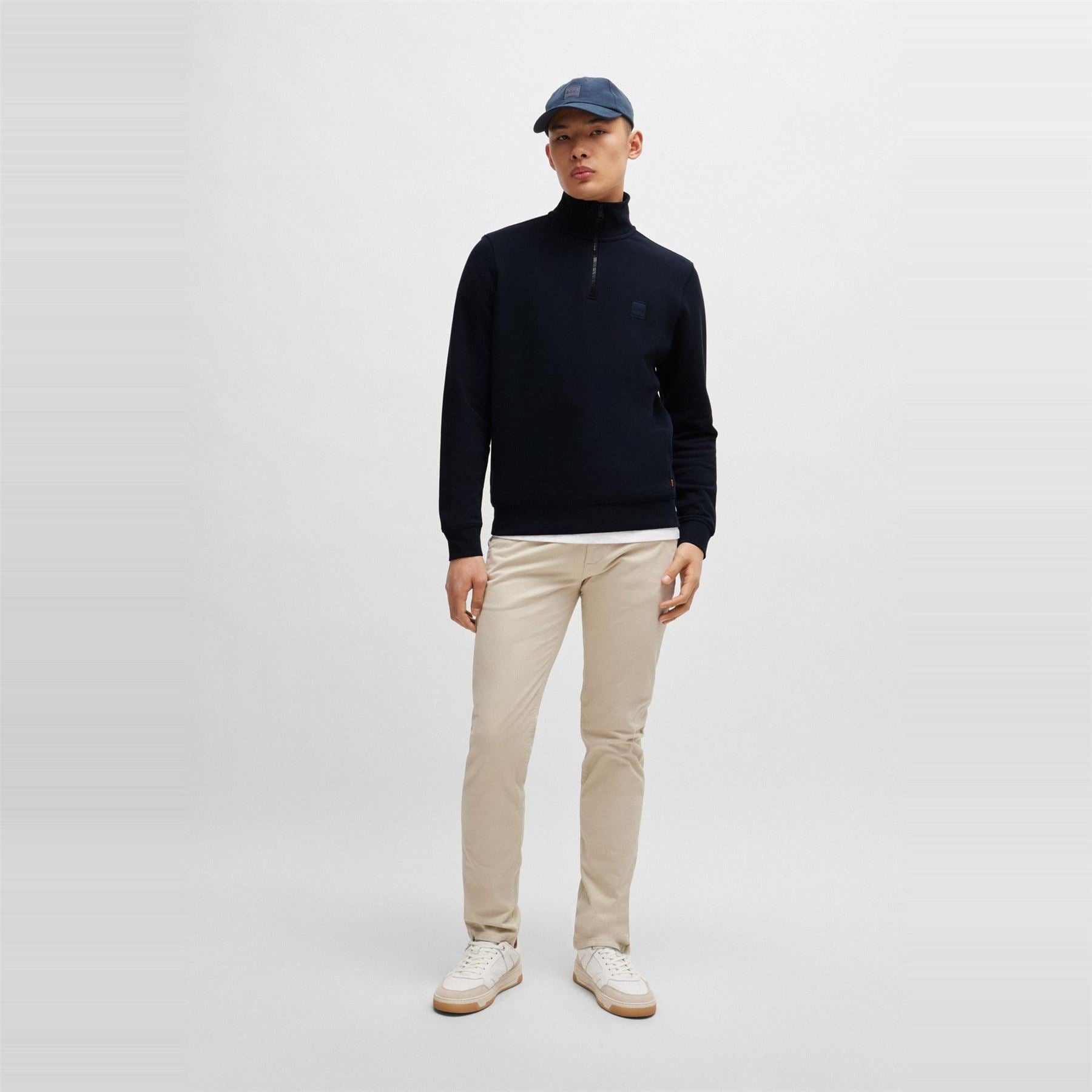 Boss Zetrust Zip Neck Soft Terryclover The Head Sweatshirt