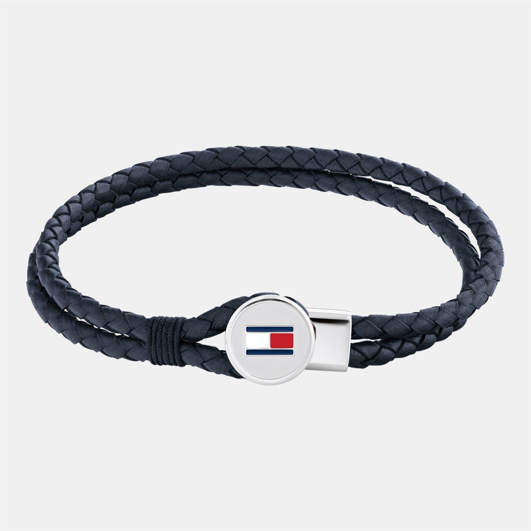 Tommy Hilfiger Hilfiger Men’s Braided Leather Bracelet