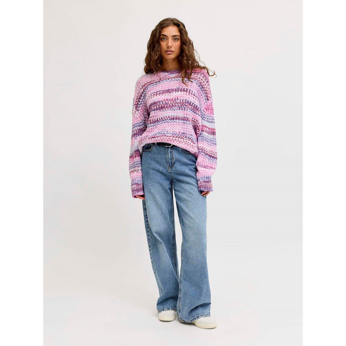 JJXX Space Dye Crew Neck Long Sleeve Sweater