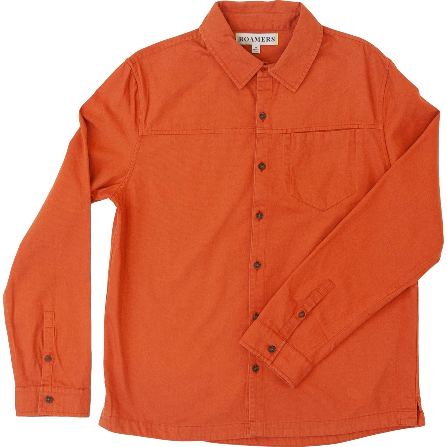 Roamers and Seekers Collared Neck Long Sleeve Shirt with Chest Pocket