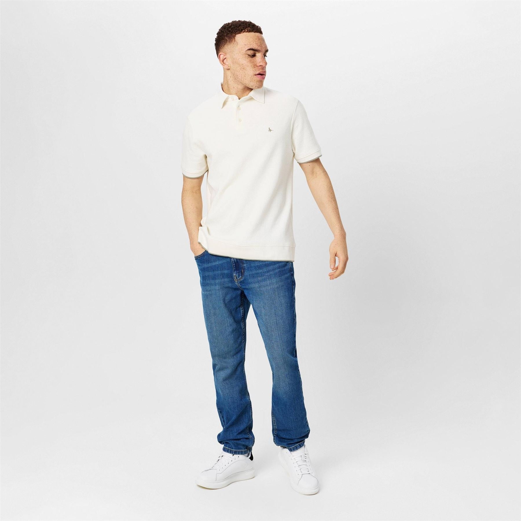 Jack Wills Waffle Textured Short Sleeve Polo Shirt
