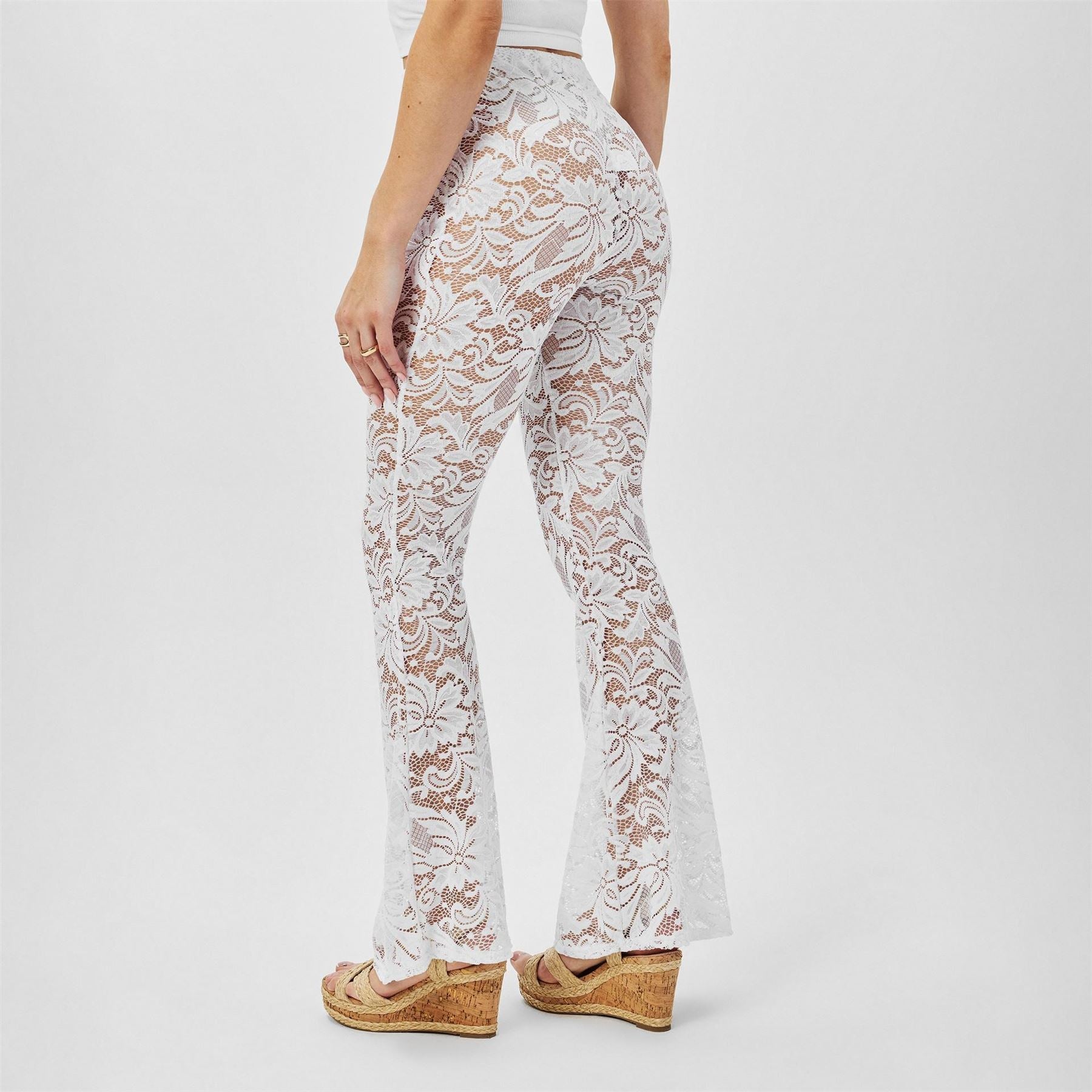 Missy Empire Womens Lace Flared Trousers