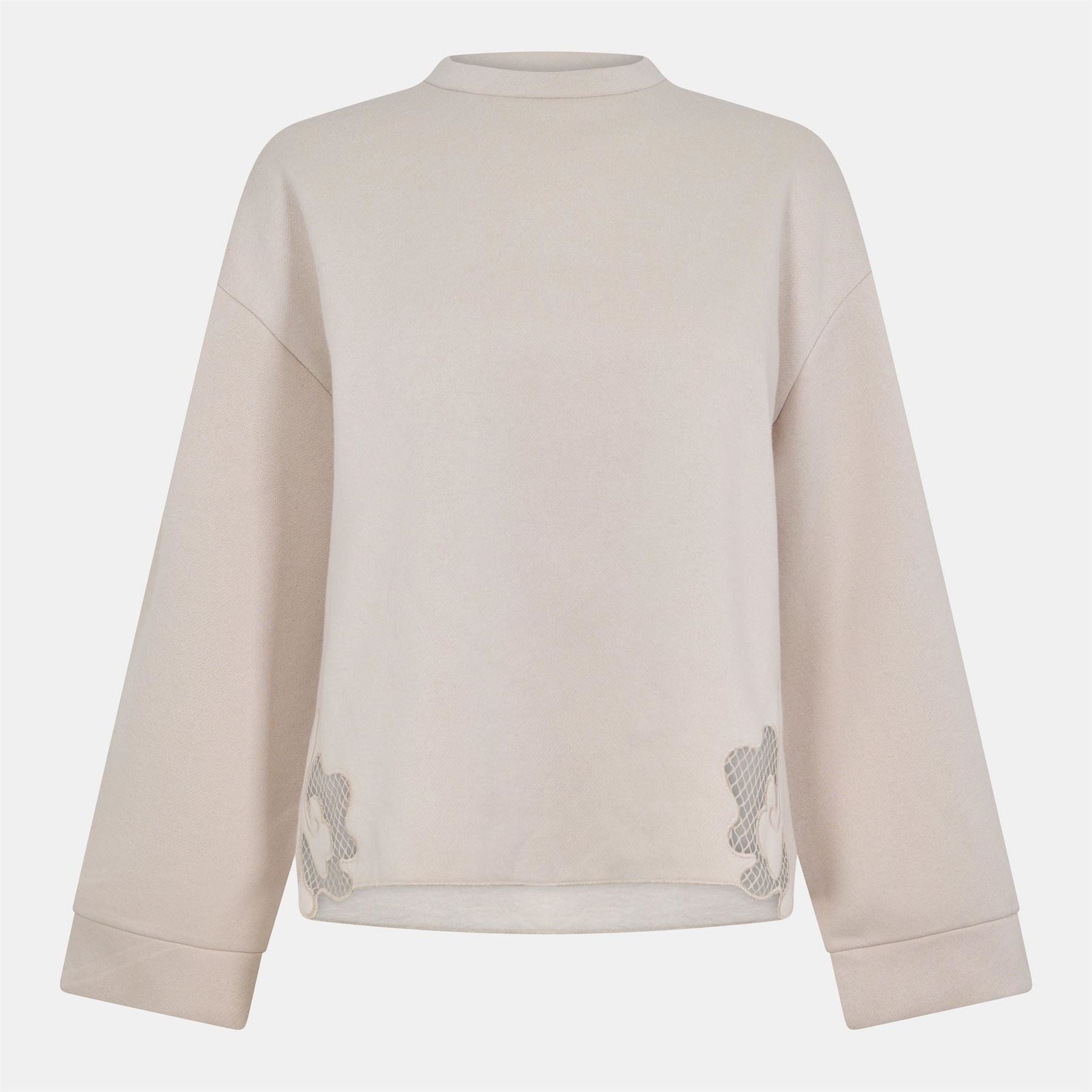 Vero Moda Laila Floral Embroidered Drop Shoulder Long Sleeve Relaxed Fit Sweater