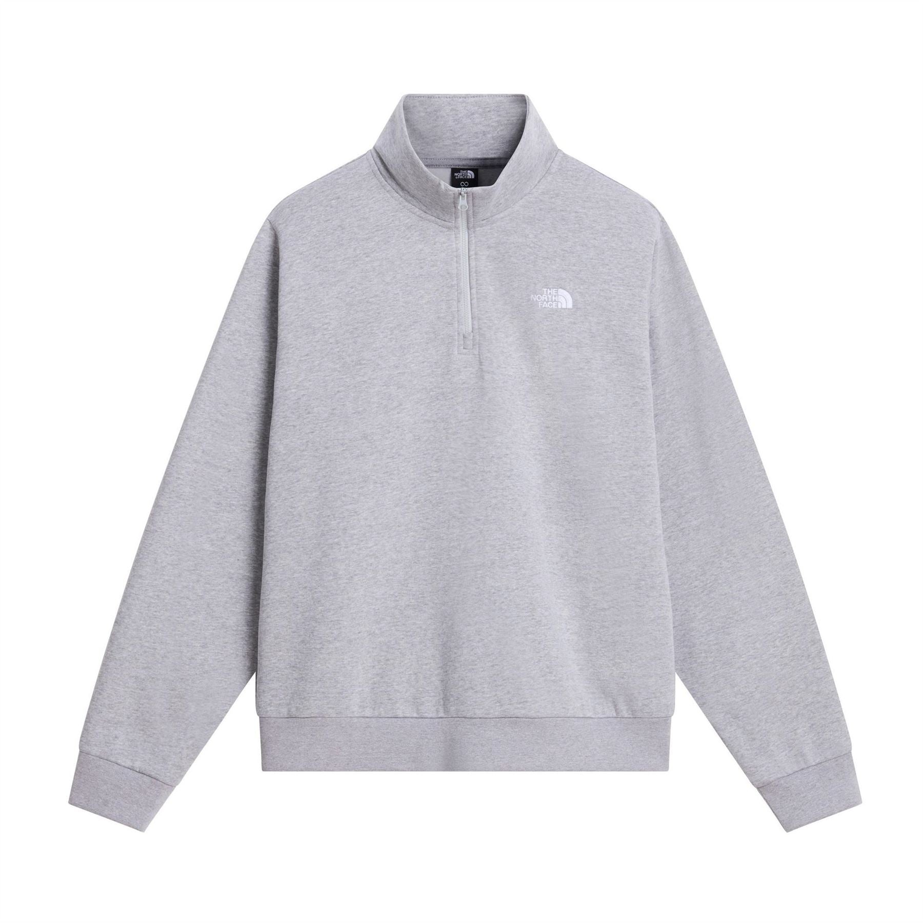 The North Face Relaxed Fit Zip Neck High Collar Long Sleeve Sweatshirt