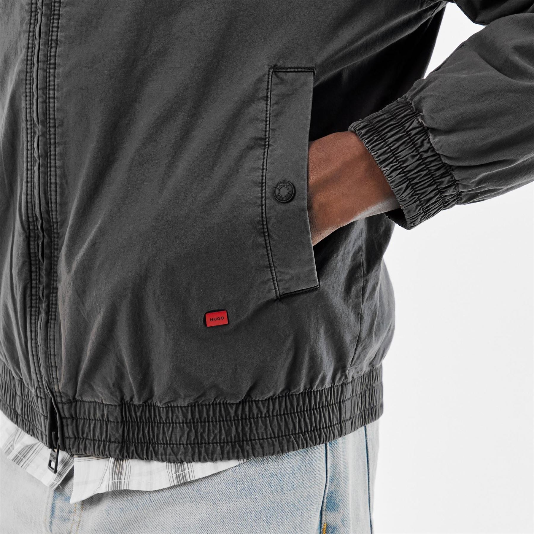 Hugo Solid Patterned Snap Button Softshell Jacket