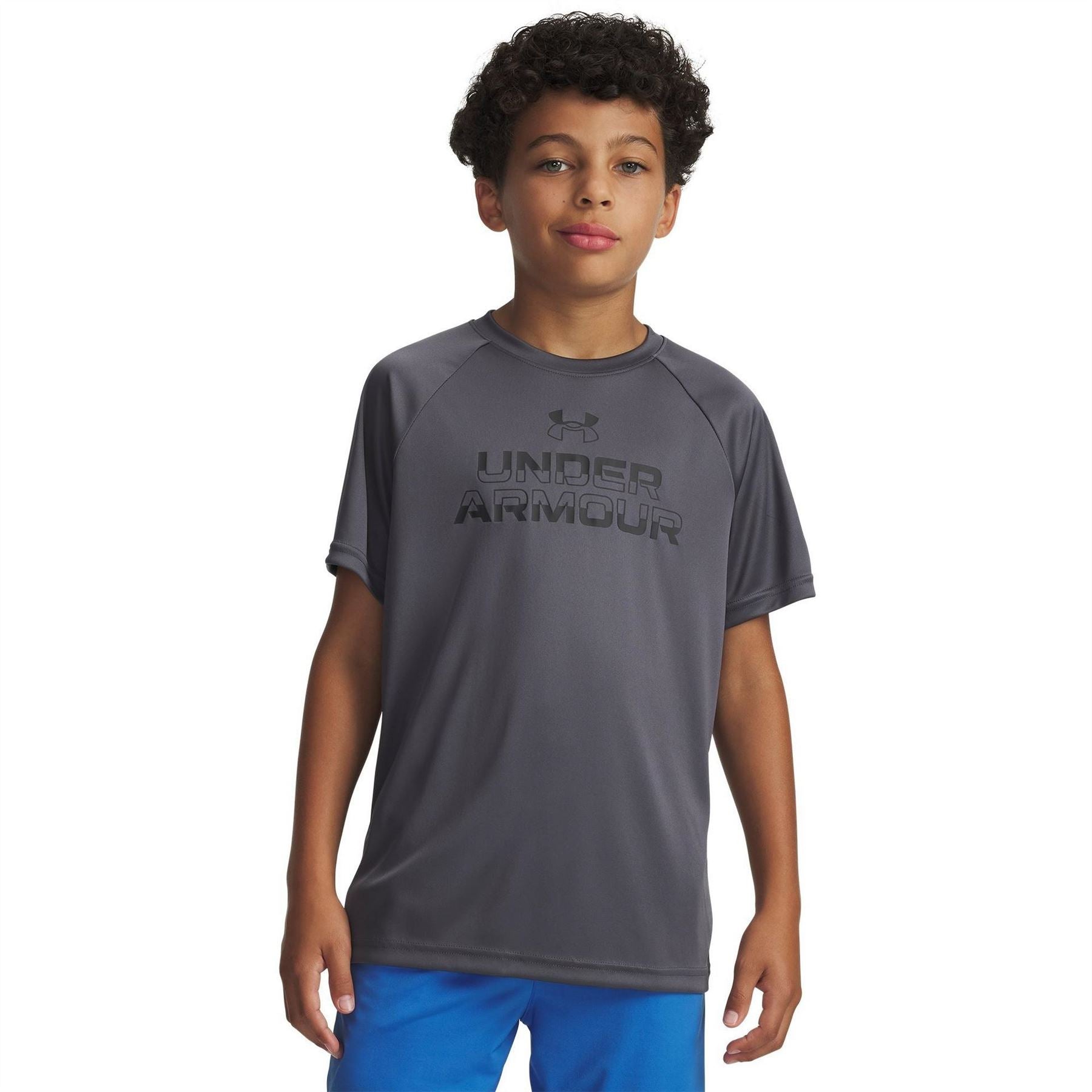 Under Armour Armour Ua Tech Split Wordmark Ss Gym Top Boys