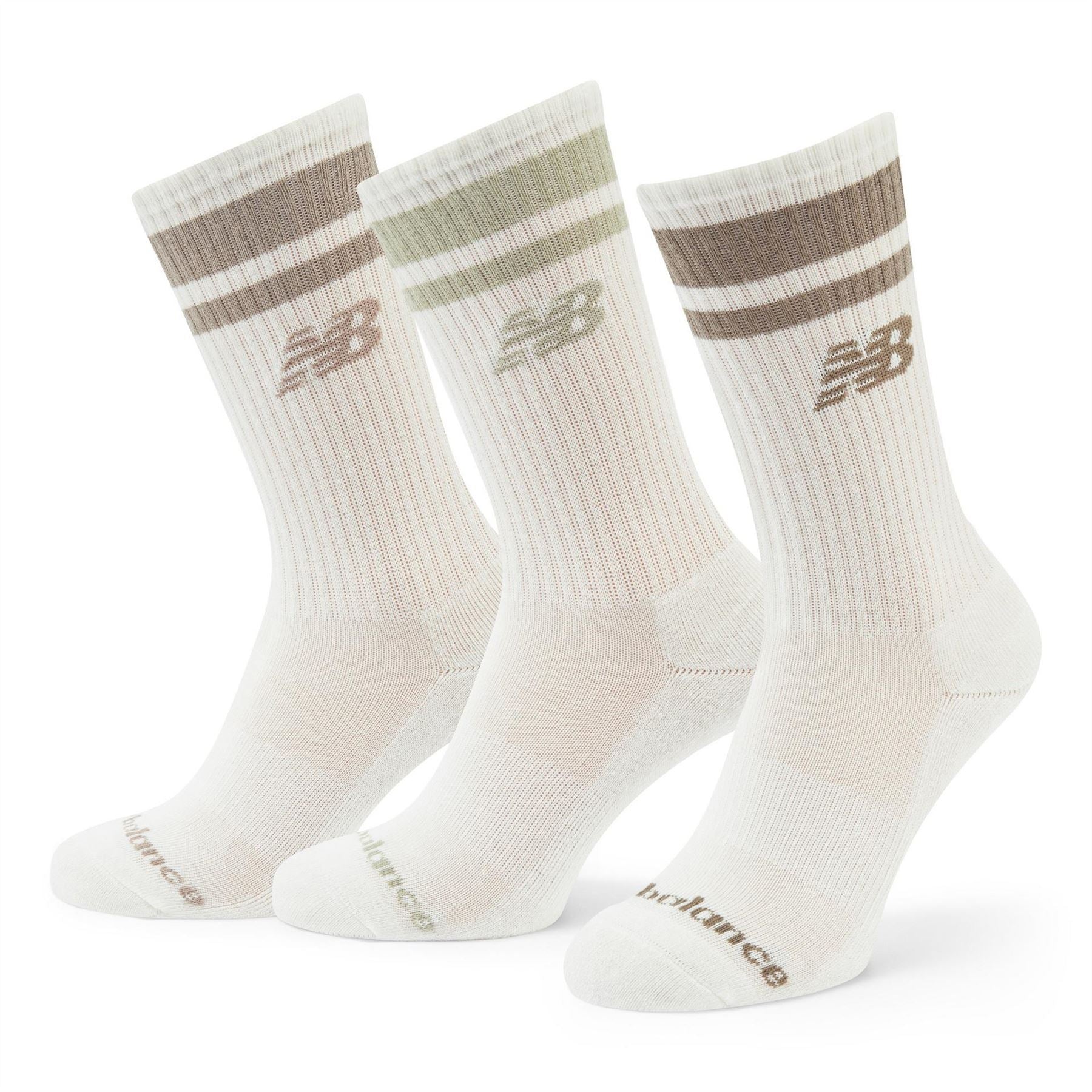 New Balance Stripe Large Logo Midcalf Sock 3 Pack