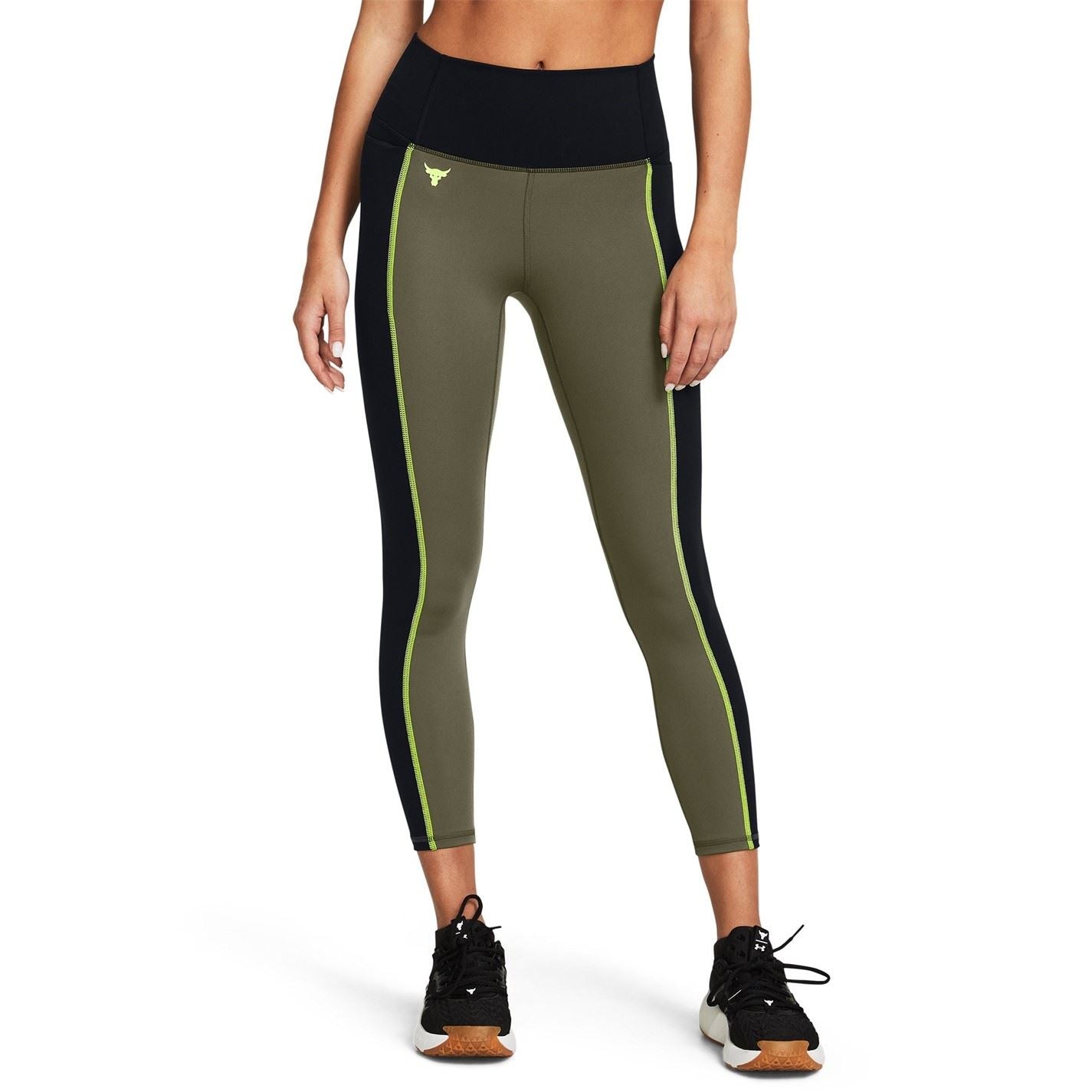 Under Armour Womens Project Rock Colourblock Ankle Gym Leggings