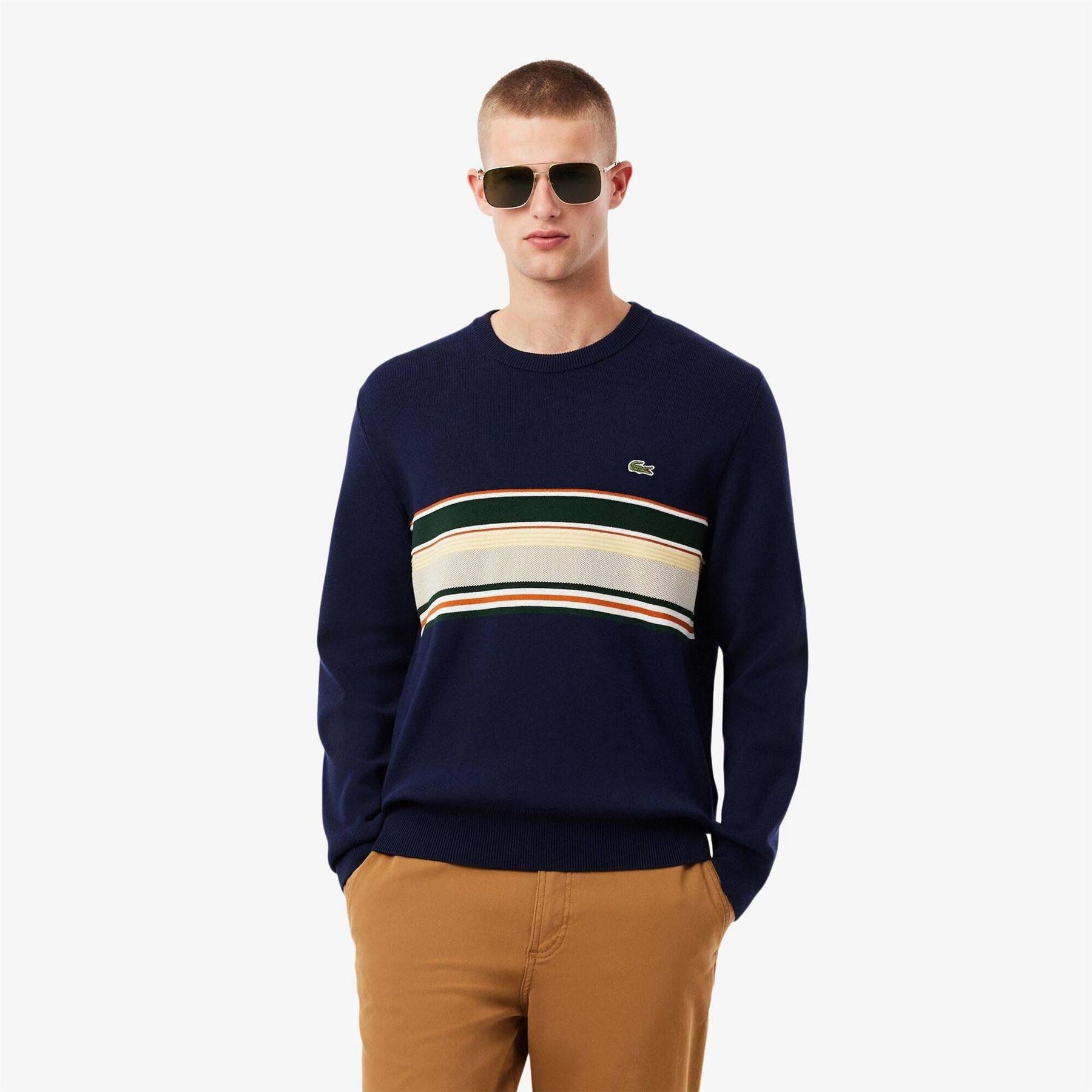 Lacoste Crocodile Logo Crew Neck Long Sleeve Sweater