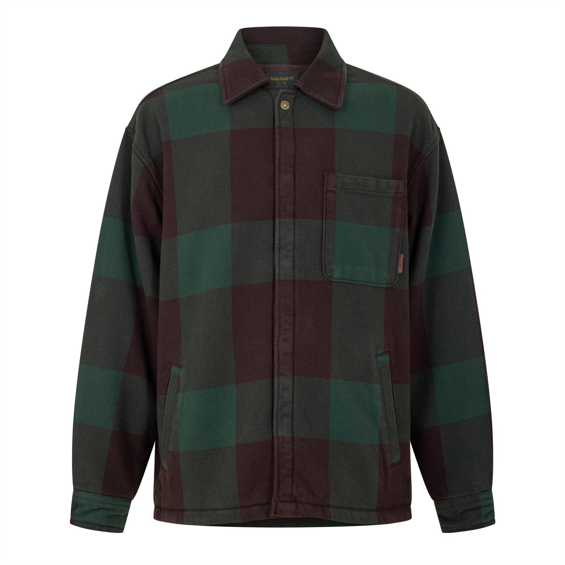 Timberland Lined Check Cotton Long Sleeve Overshirt