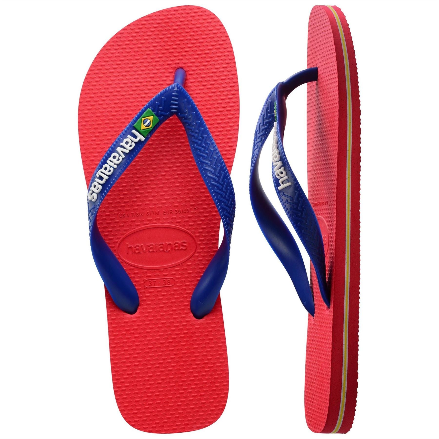 Havaianas Mens Hav. Brasil Logo Ruby Red Ruby Red Flip Flops