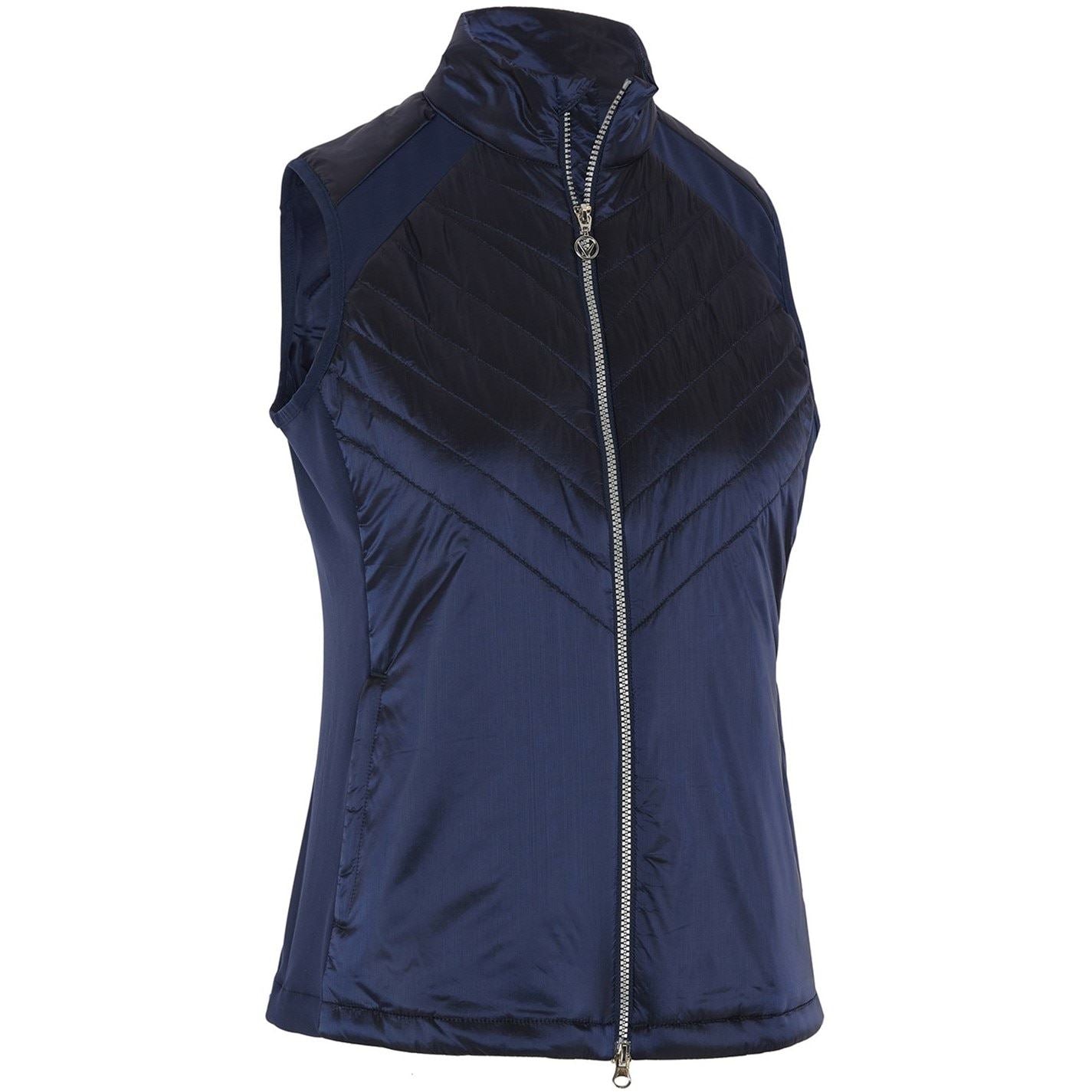 Callaway Chevron Patterned Full Zipper Waist Coat with Zipped Pocket