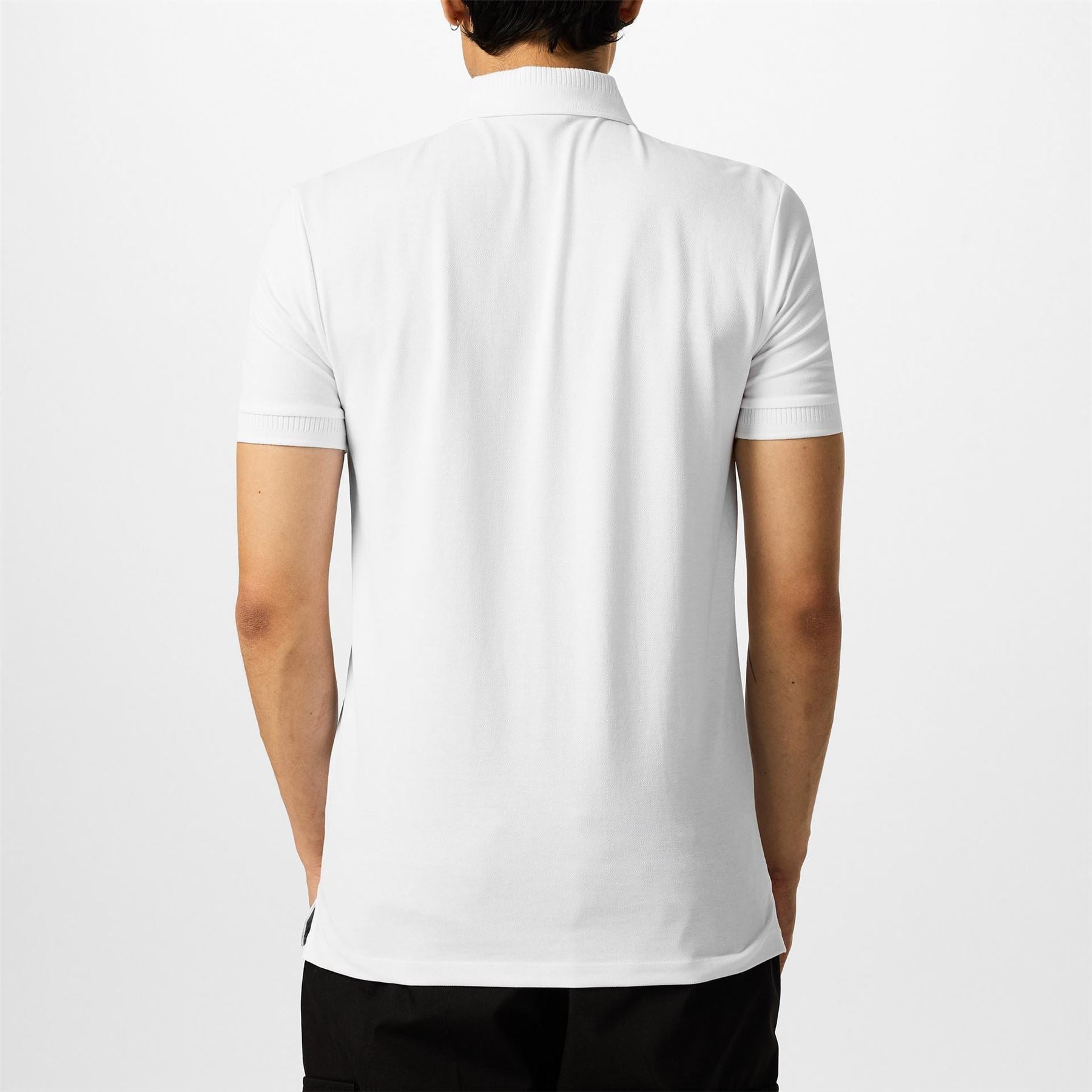 Hugo HUGO Deruso Short Sleeve Polo Shirt with Logo Detail and Ribbed Collar   Premium Cotton