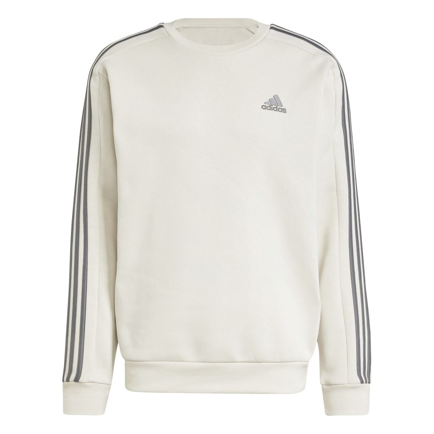adidas Mens Essentials Crew 3 Stripes Pullover Sweatshirt