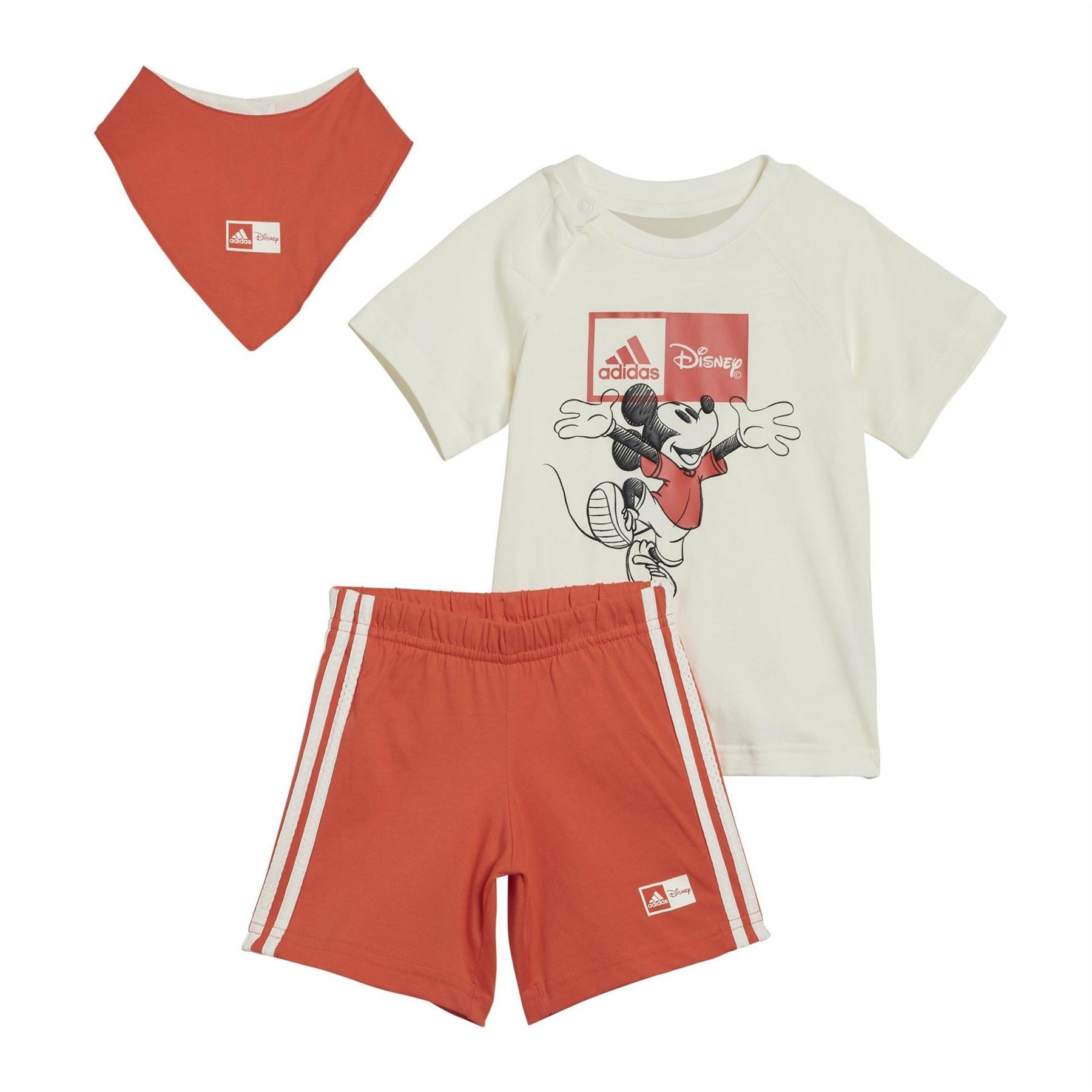adidas Mickey Mouse Crew Neck Short Sleeve T-Shirt Short Set