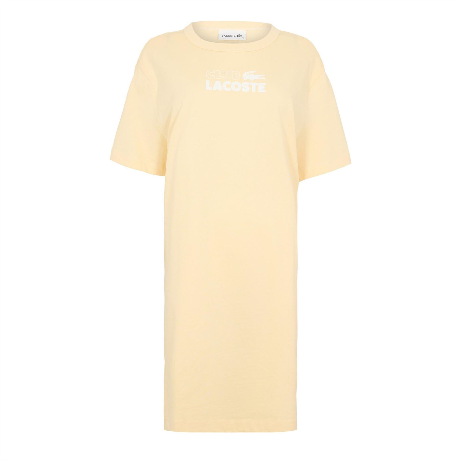 Lacoste Lacoste Lettering Crew Neck Short Sleeve Midi Dress