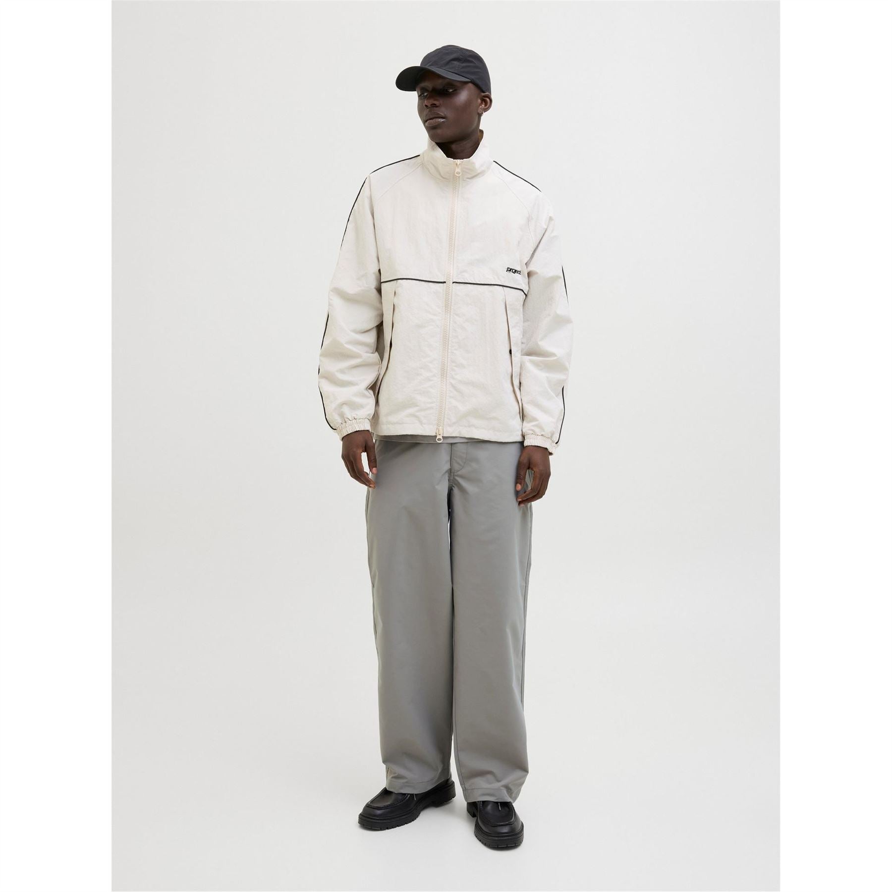 Jack and Jones Owen Solid Patterned Wide Leg Chinos
