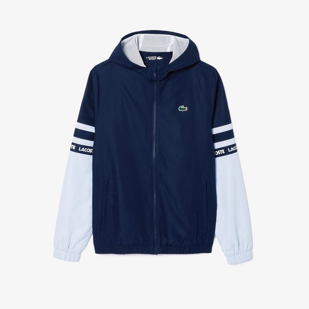 Lacoste Stripe Track Water Repellent Wind Resistant Long Sleeve Softshell Jacket