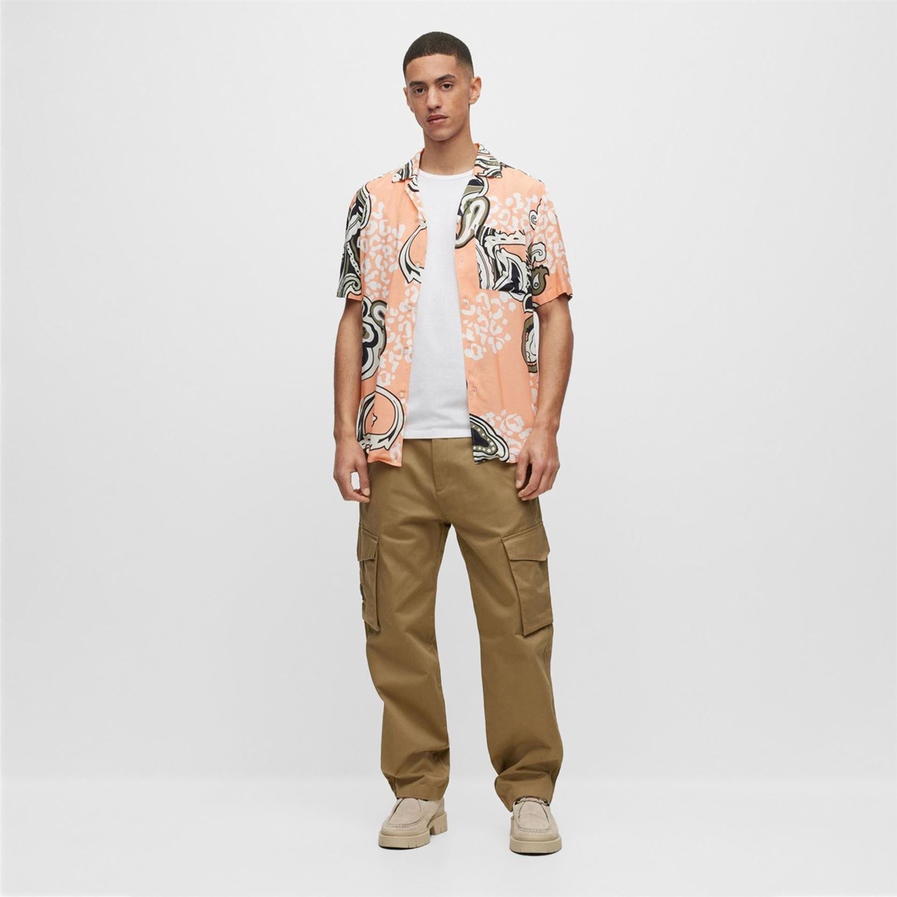 Hugo Collared Neck Relaxed Fit Short Sleeve Shirt