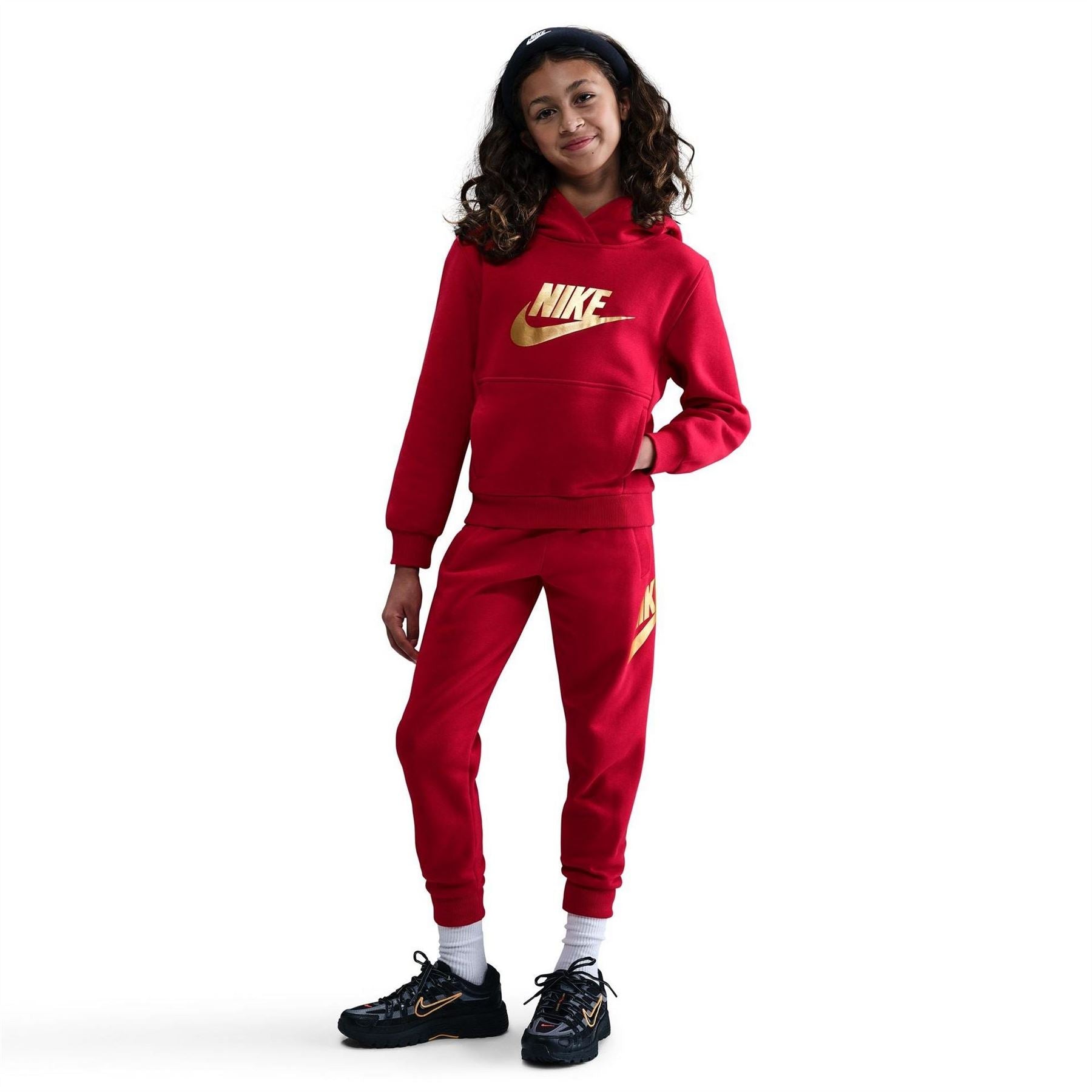 Nike Text Graphic Hooded Neck Long Sleeve Sweatshirt