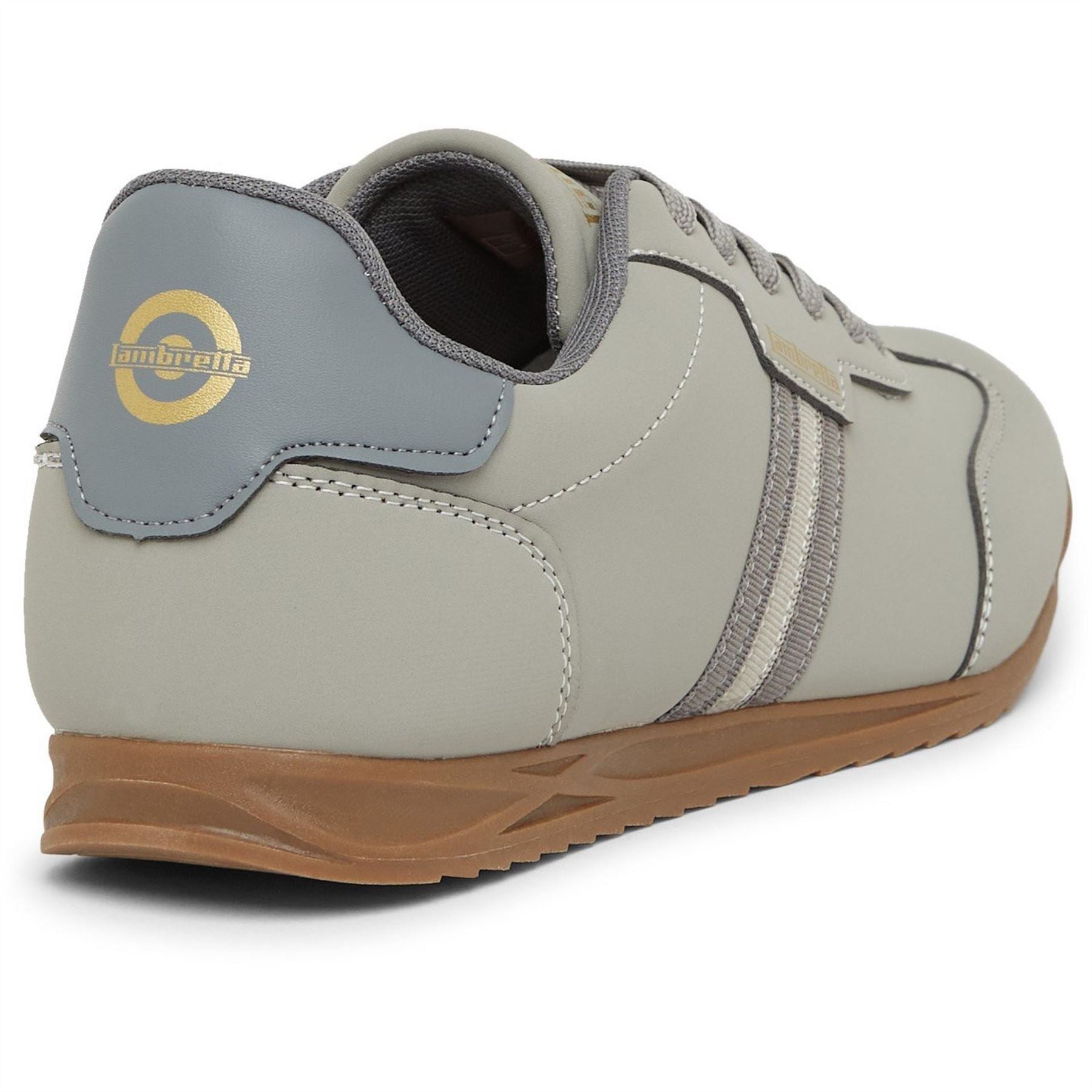 Lambretta Round Toe Stripe Patterned Flat Heel Trainers