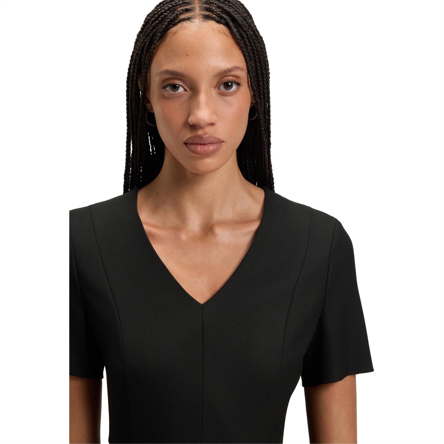Boss Damaisa V-Neck Short Sleeve Knee Length Dress