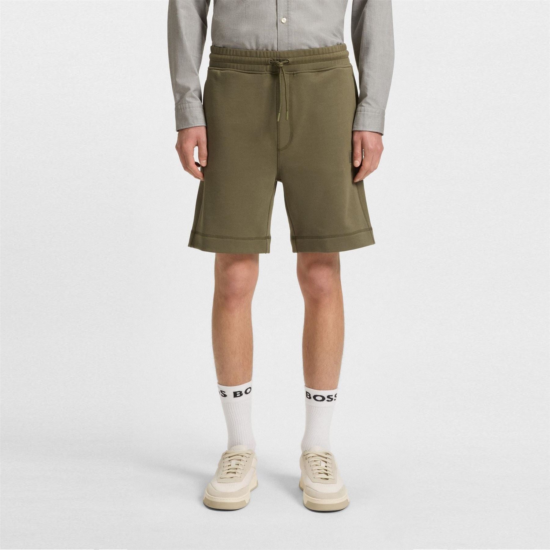 Boss Orange Mid Length Elasticated Drawstring Fleece Shorts