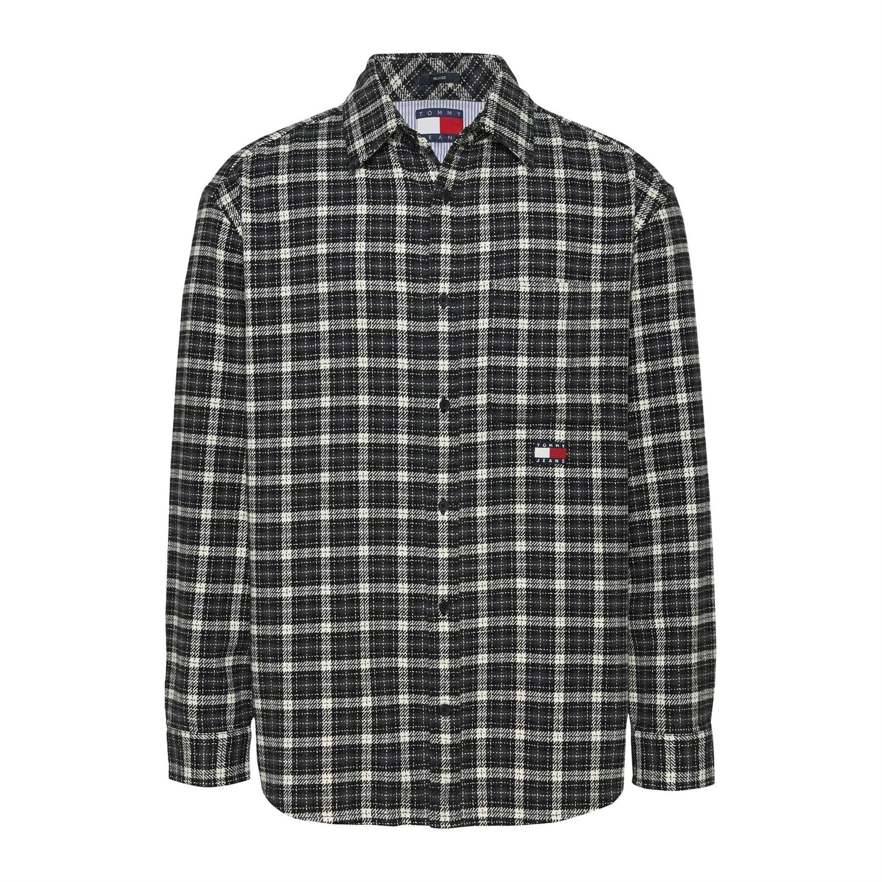 Tommy Jeans Badge Flannel Long Sleeve Patterned Shirt