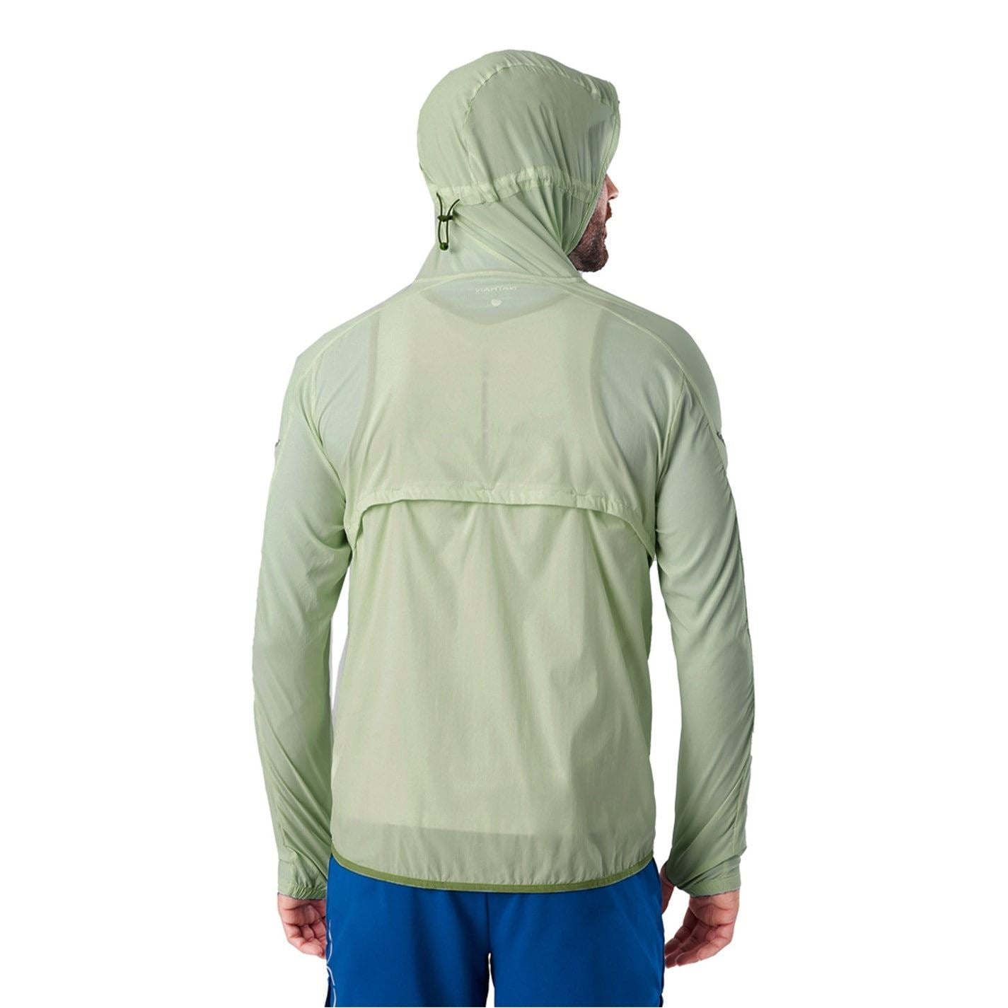 Nathan Stealth Solid Patterned Hooded Windbreaker with Zipped Pocket and Reflective Ribbon