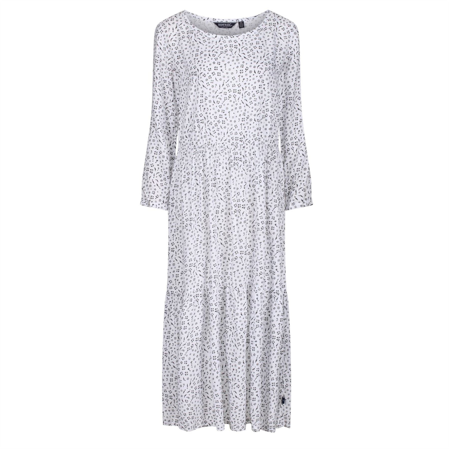 Regatta Briella Scoop Neck Three Quarter Sleeve Midi Tiered Dress