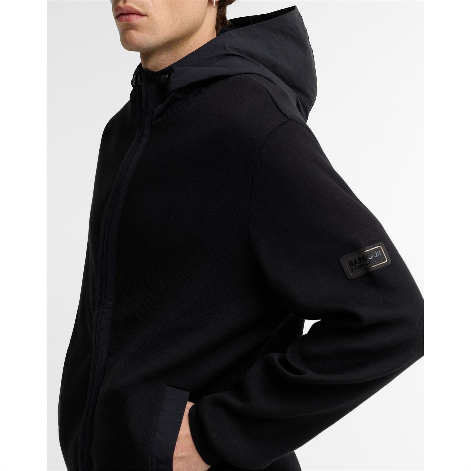 Barbour International Inline Knit Cotton Zip Hoodie