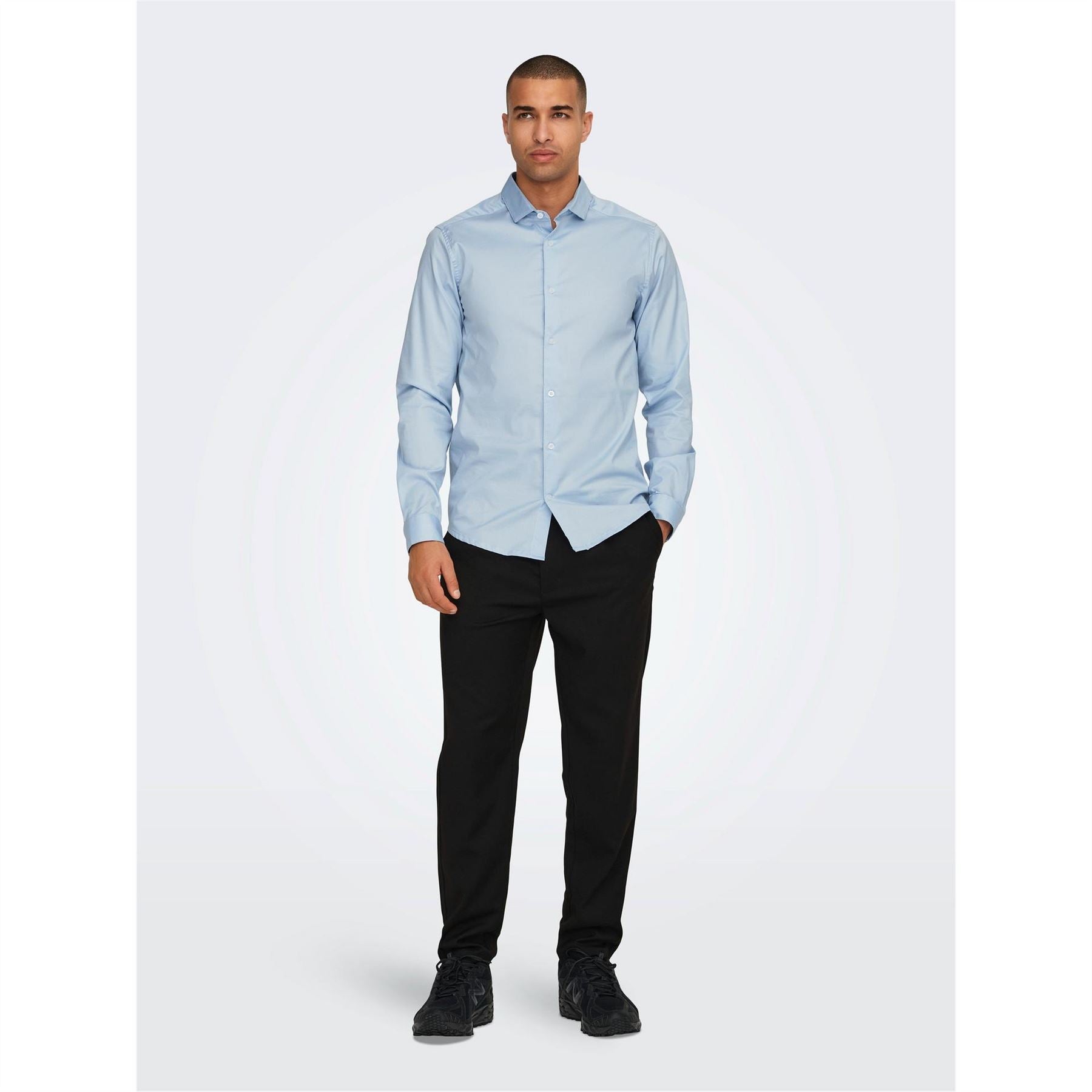 Only Regular Fit Long Sleeve Point Collar Shirt