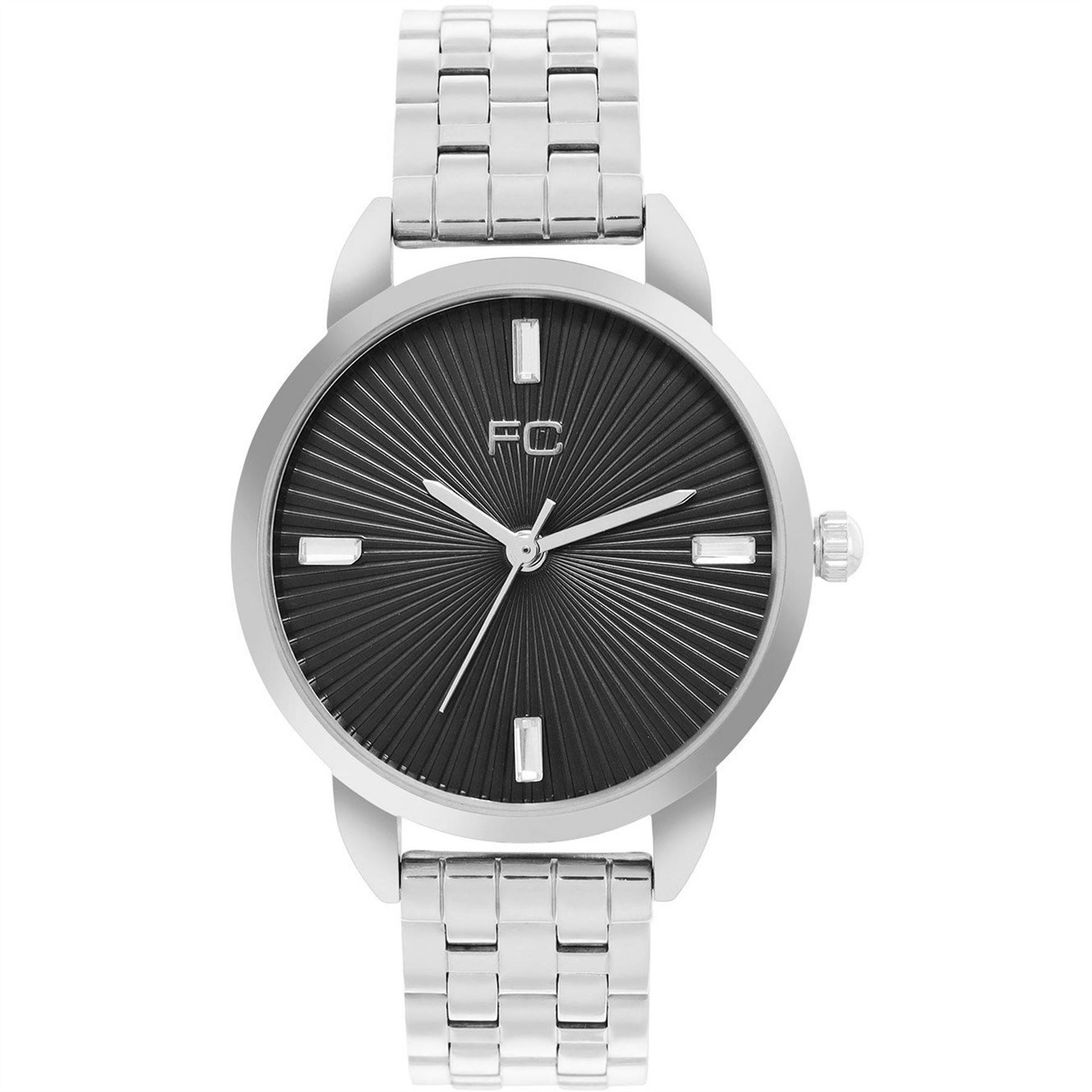 French Connection Connection Silver Case Round Shape Silver Strap Quartz Watch