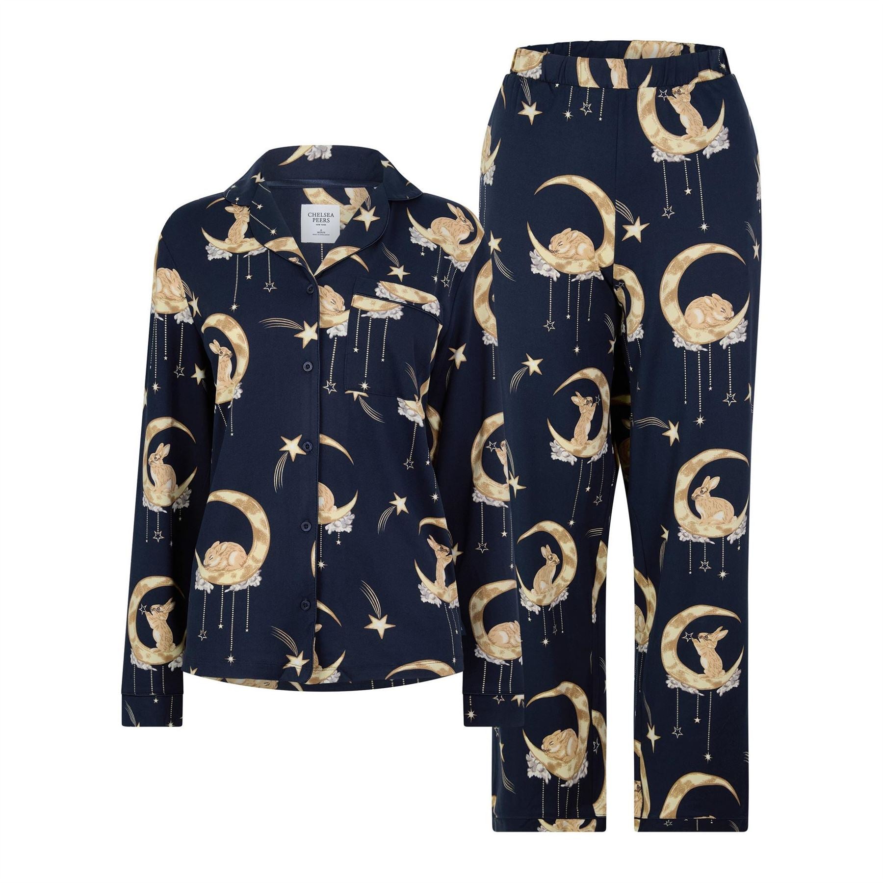Chelsea Peers Button Up Long Sleeve Top And Trousers Pyjama Set