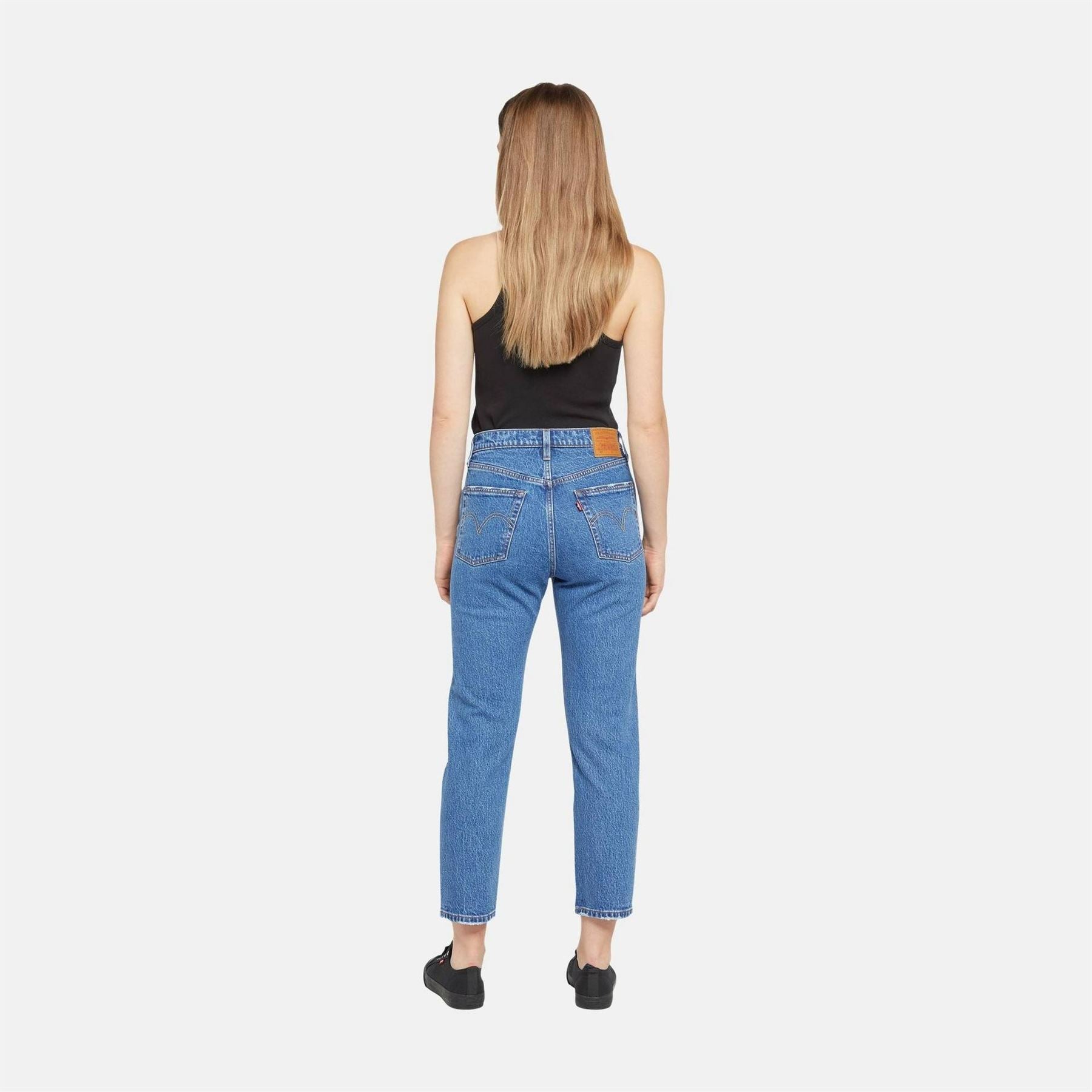 Levis 501 Cropped Mid Rise Cotton Straight Leg Jeans