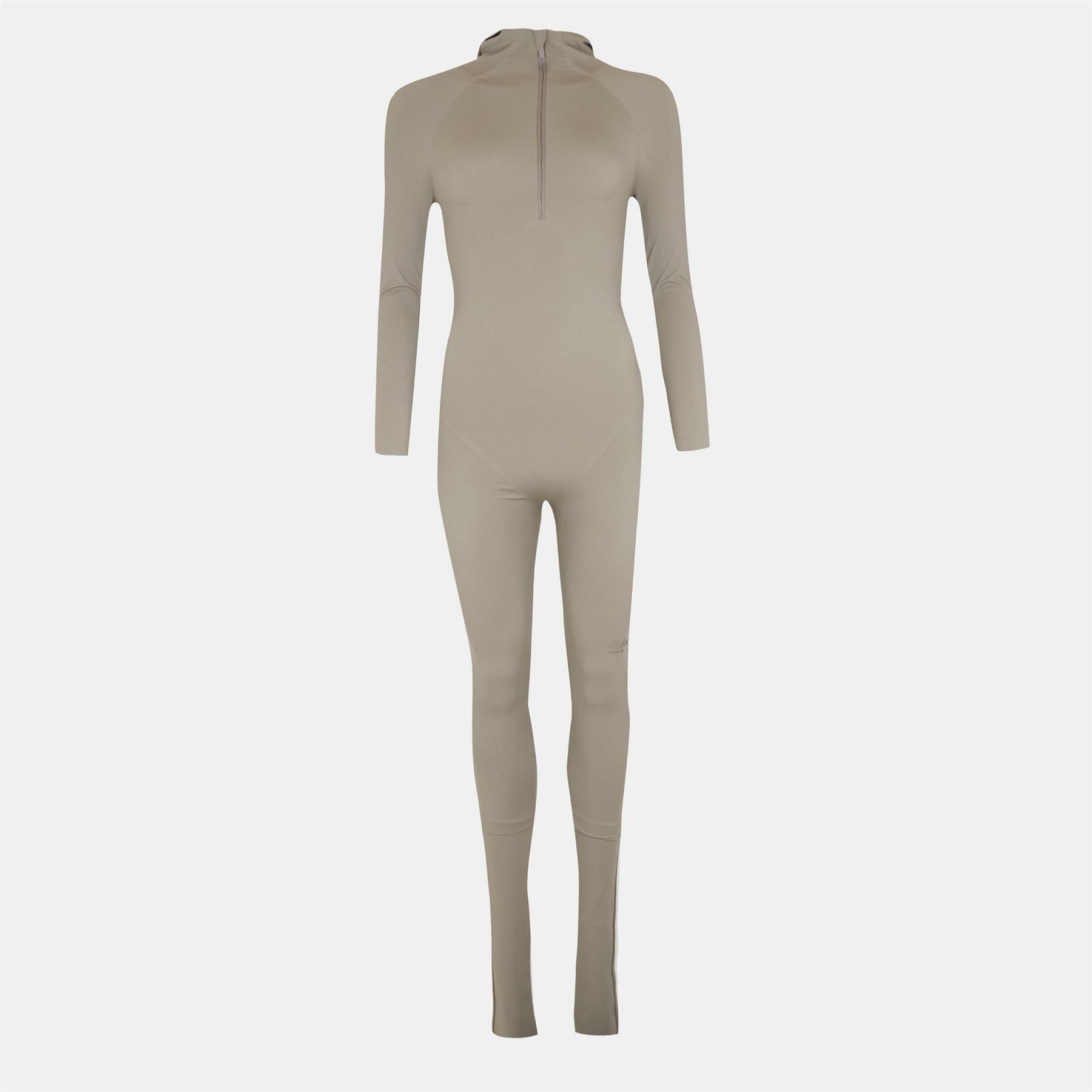 adidas Zip Neck Long Sleeve Solid Patterned Jumpsuit