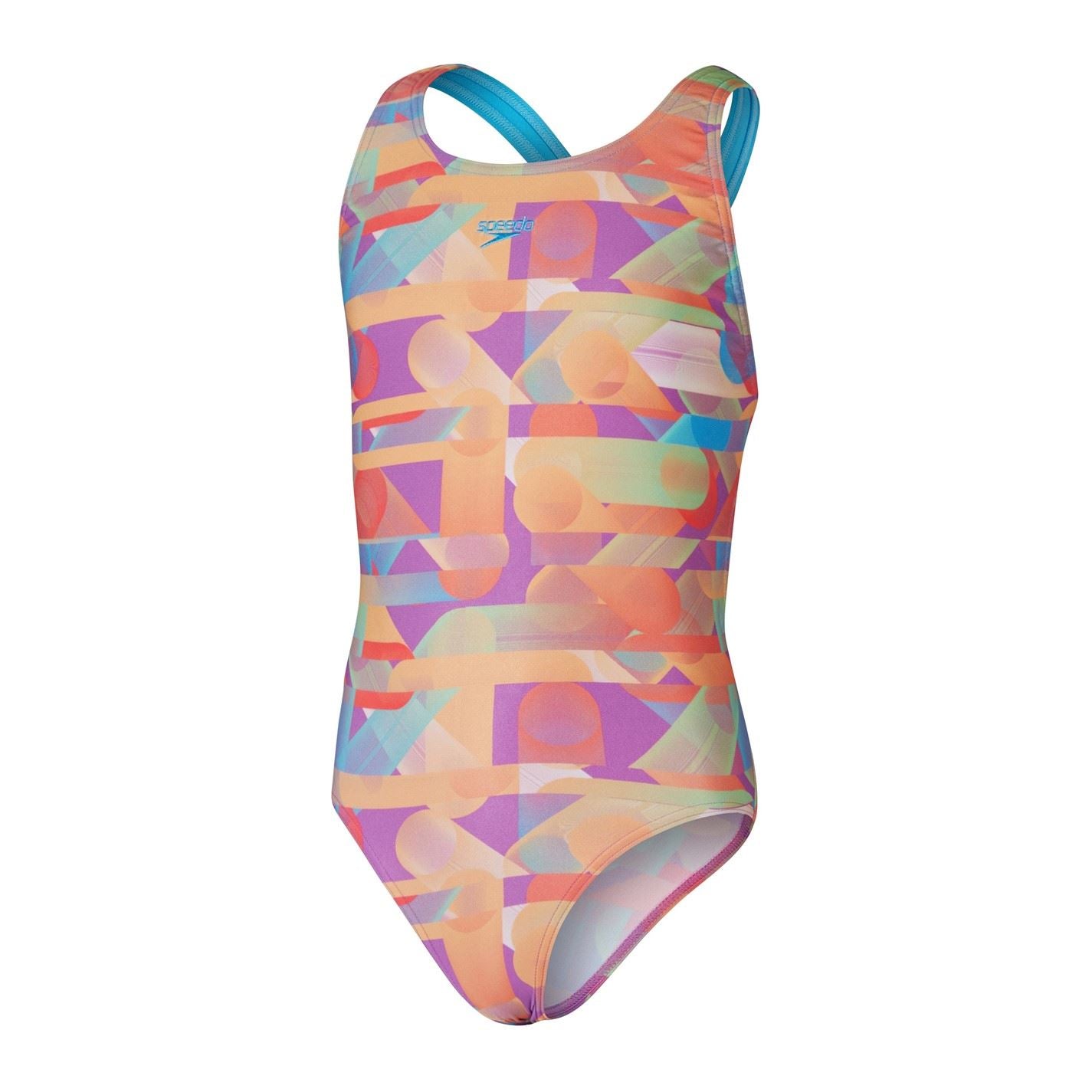 Speedo Geometric Patterned Leader Back One Piece Swimsuit