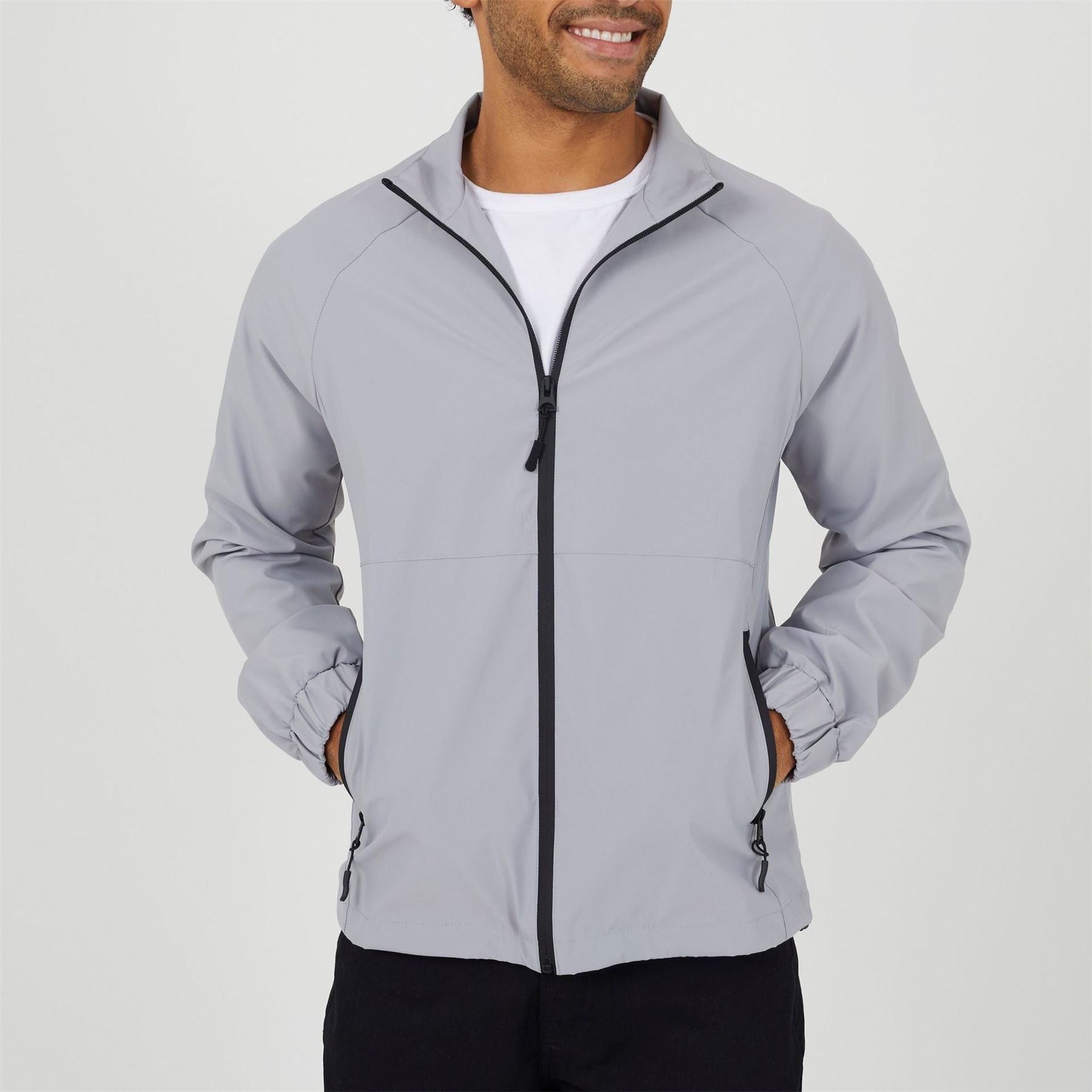 Brave Soul Lightweight Funnel Neck Zip Through Bomber Jacket